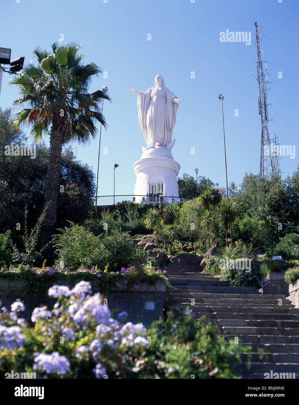 Statue der Jungfrau, Parque Metropolitano, Santiago, Santiago Provinz, Republik Chile Stockfoto