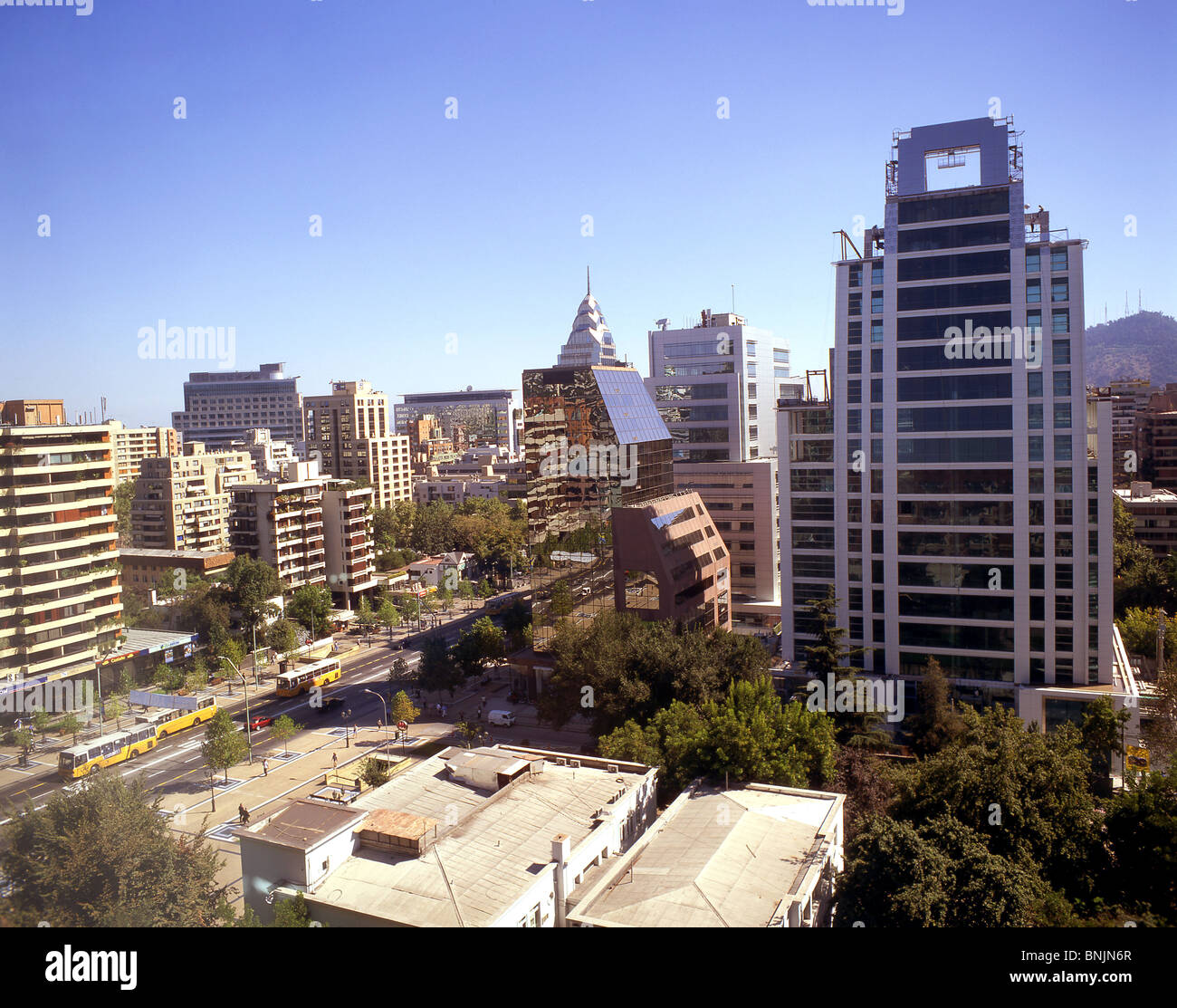 Straßenszene, Las Condes, Santiago, Santiago Provinz, Republik Chile Stockfoto