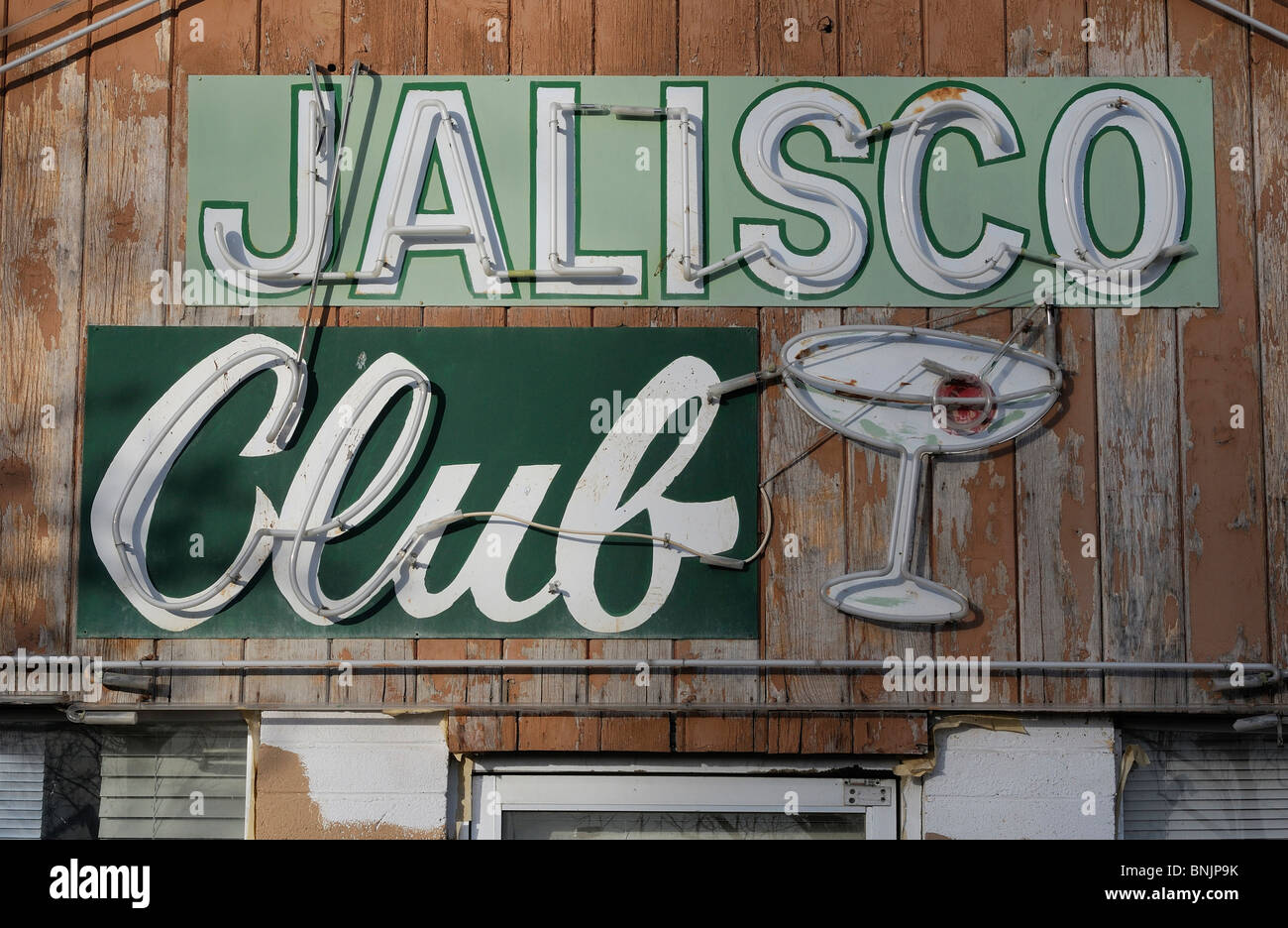 Jalisco Club bar Gerlach Nevada USA Nordamerika Reisen Amerika reisen Zeichen Gebäude Club Getränke Snack-Bar Stockfoto