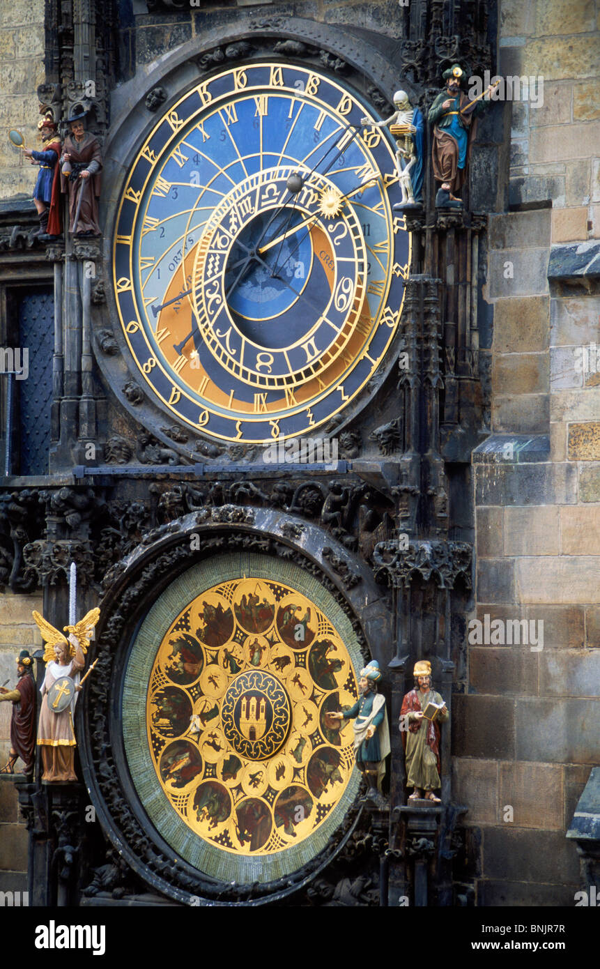 Astronomische Uhr am Altstädter Rathaus in Prag Stockfoto