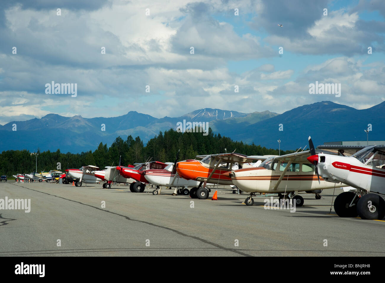 Wasserflugzeug um Lake Hood Seaplane Base Anchorage Alaska Stockfoto