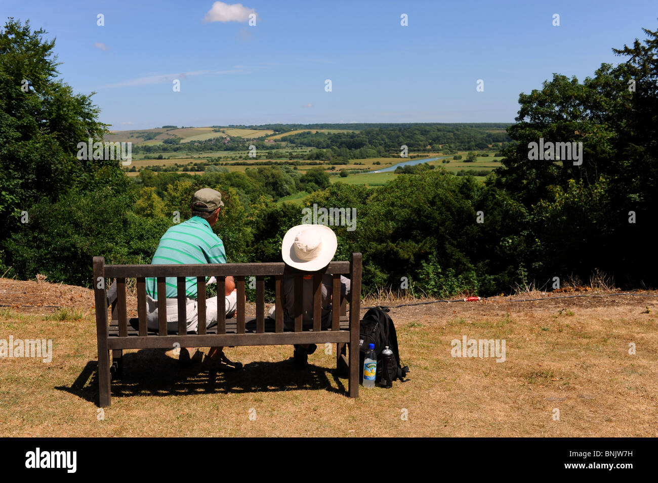 Genießen den Blick über das Tal von Arun von Arundel in West Sussex UK Stockfoto