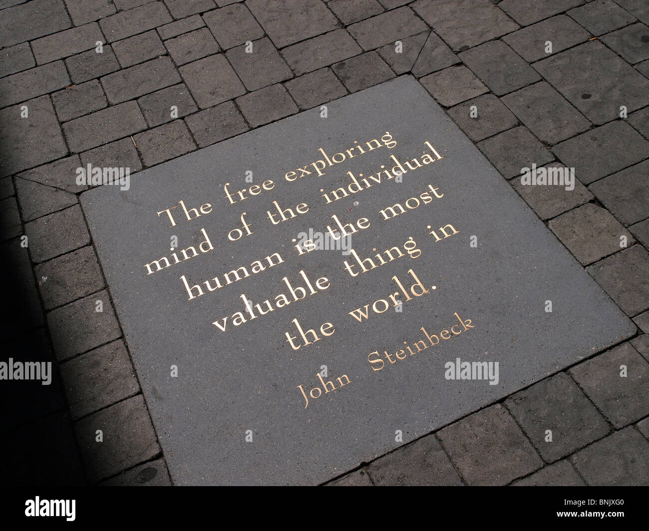 Zitat von John Steinbeck in Jack Kerouac Gasse North Beach San Francisco Kalifornien USA Stockfoto