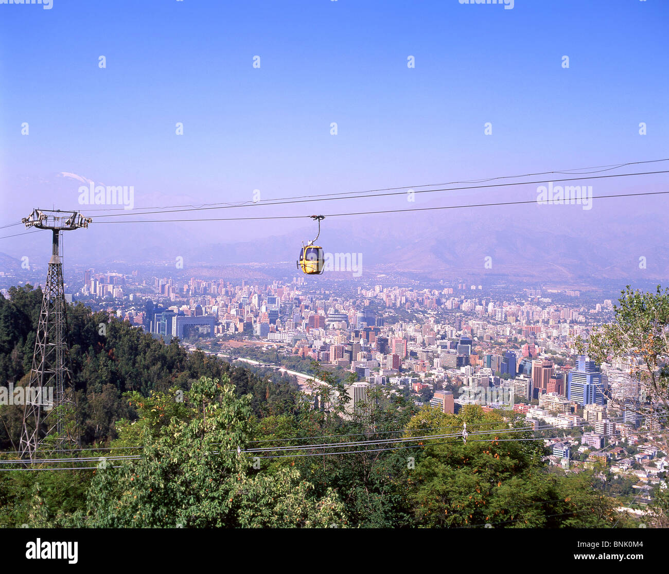 Stadtzentrum mit Seilbahn, Santiago, Provinz Santiago, Chile Stockfoto