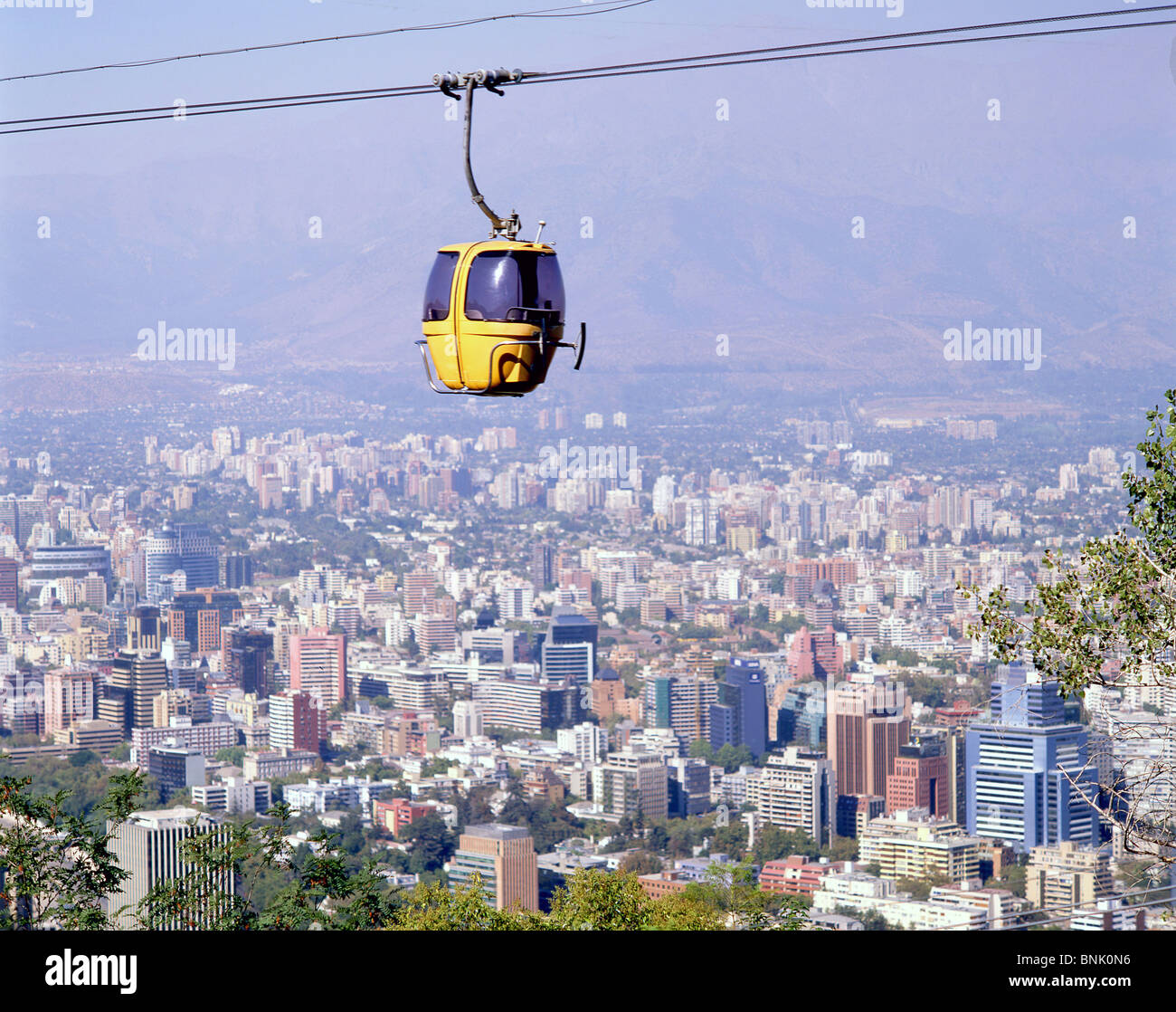 Stadtzentrum mit Seilbahn, Santiago, Provinz Santiago, Chile Stockfoto