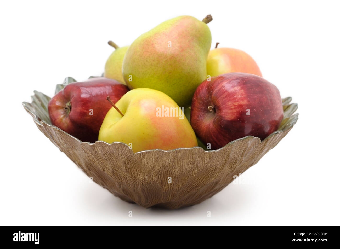 Schale mit Obst - Äpfel und Birnen Stockfoto