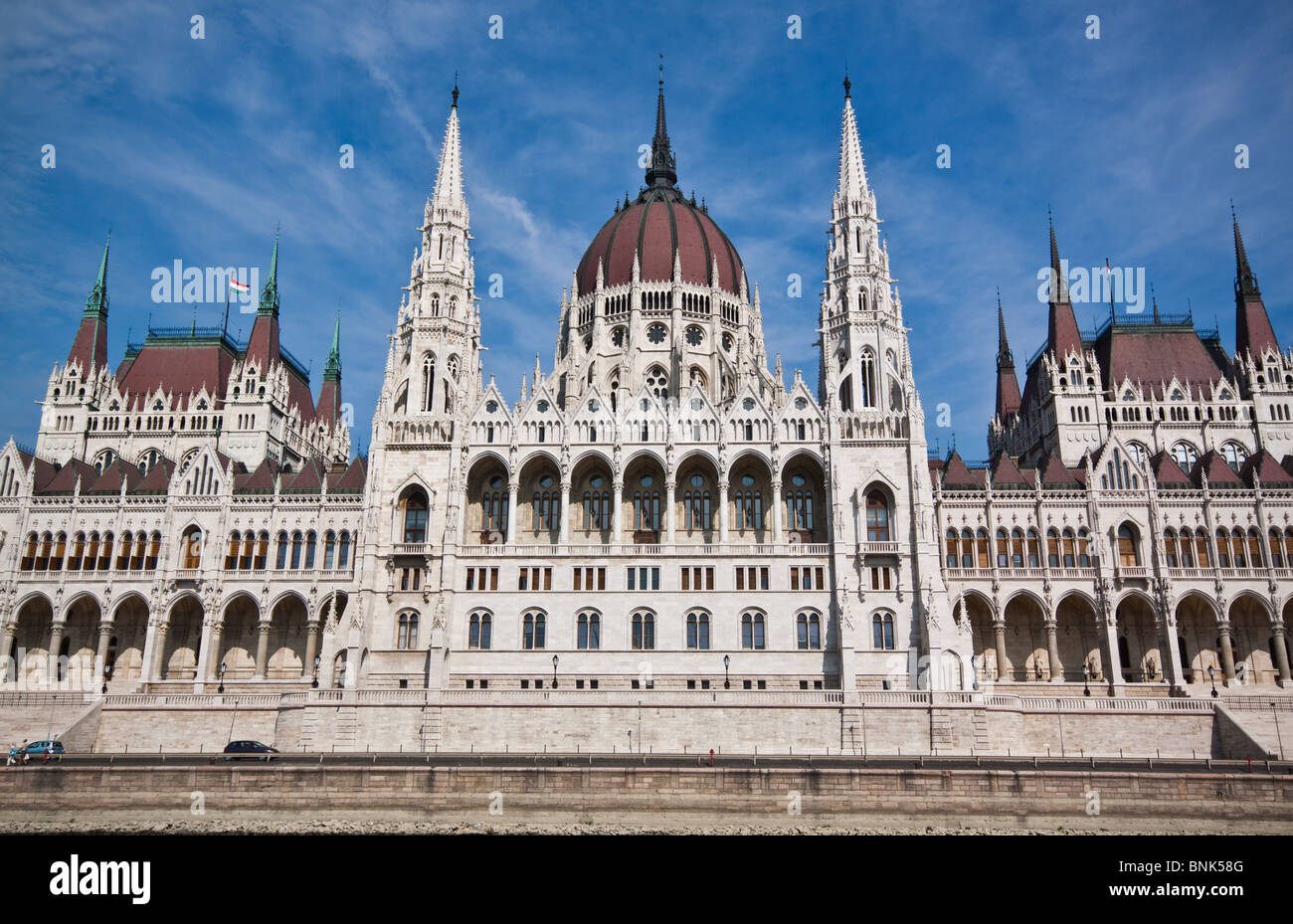 Országház Parlamentsgebäude in Budapest Stockfoto