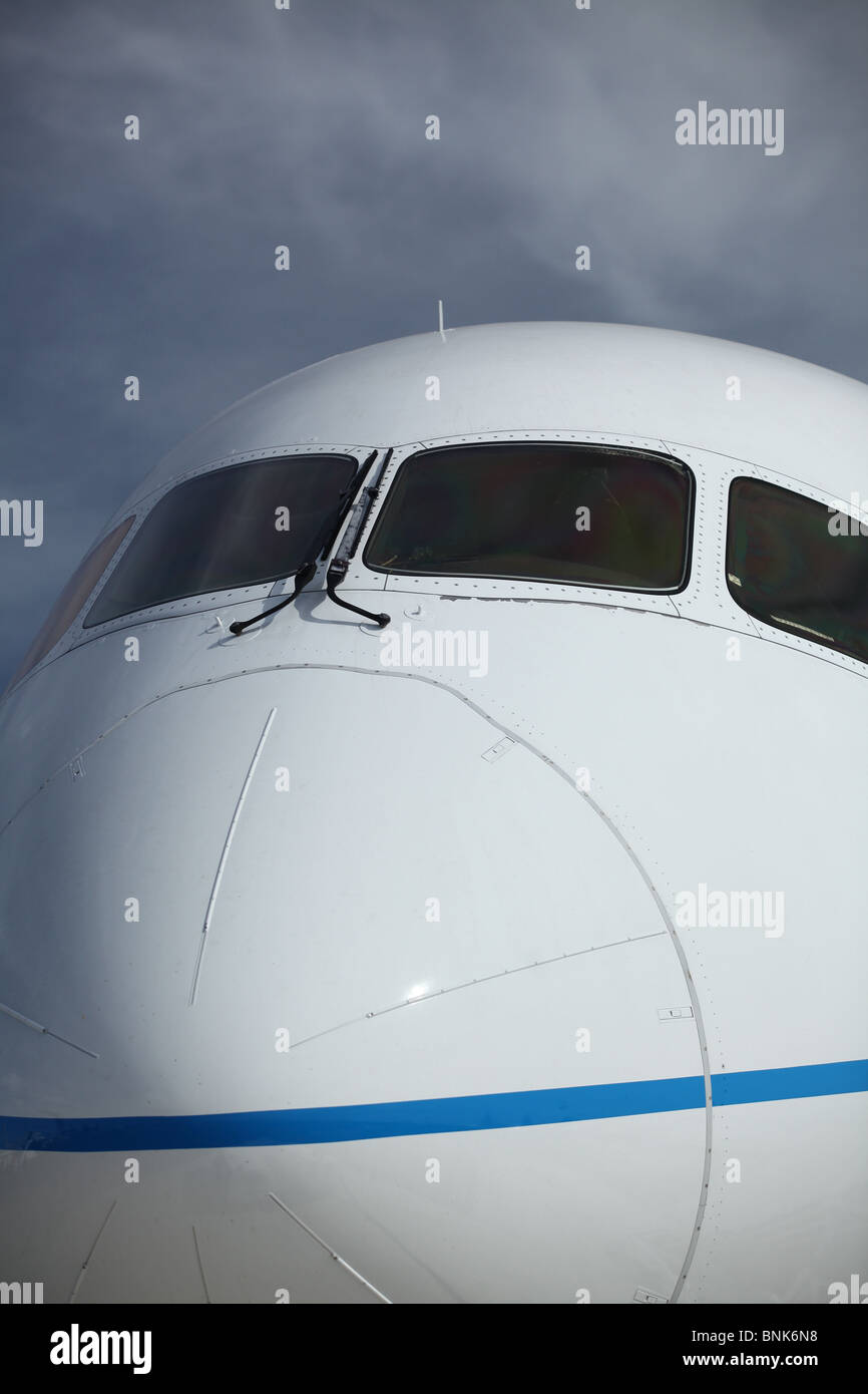 Die Nase der neuen Boeing 787 Dreamliner Jet Flugzeuge Stockfoto