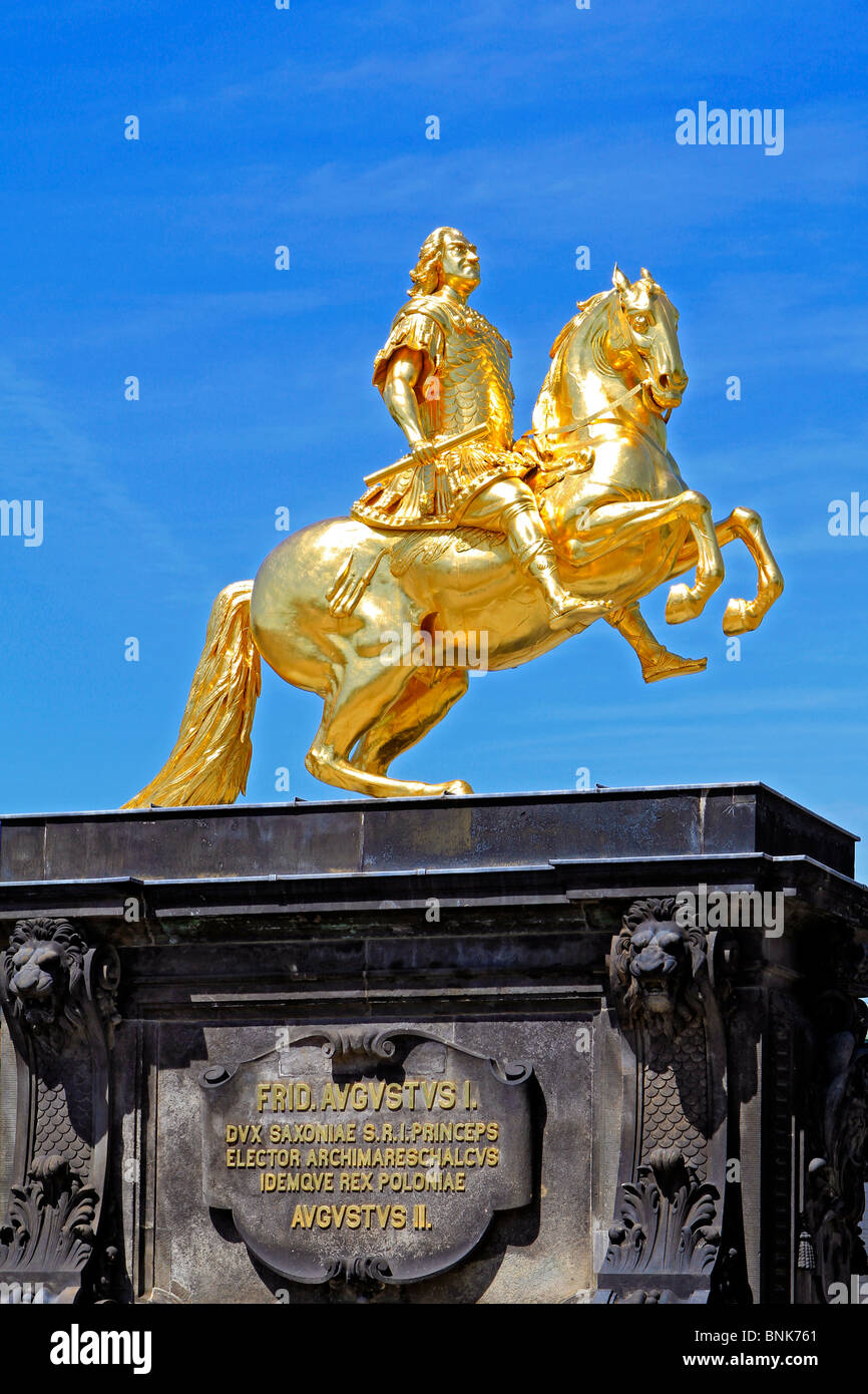 Goldener Reiter, Dresden, Sachsen, Deutschland, Europa Stockfoto