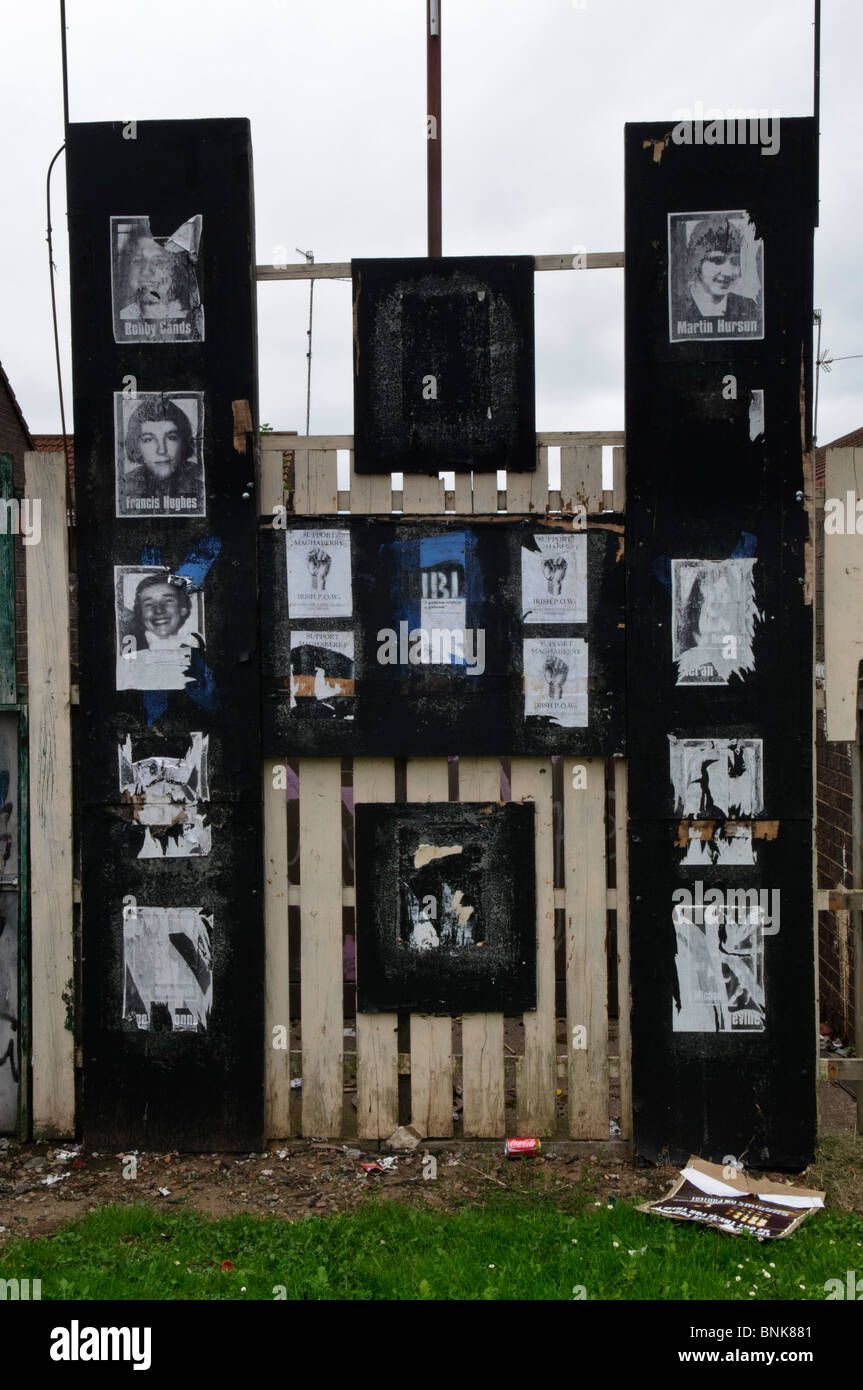 Denkmal auf dem Kilwilke Anwesen, Lurgan, 1981 Hungerstreik in der H-Blöcke des Gefängnisses Labyrinth Stockfoto