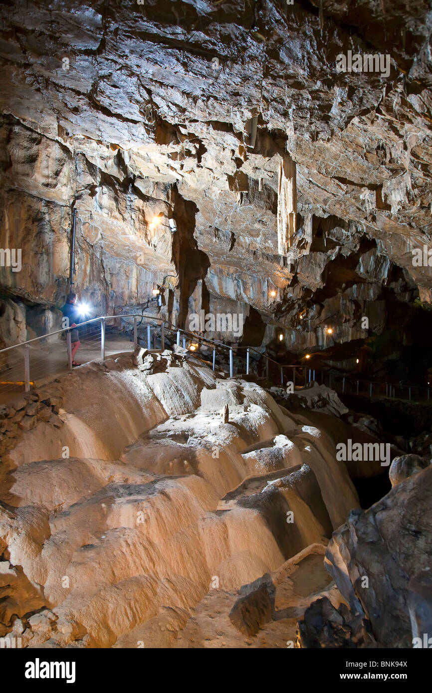 Sinterbildung Schmelzstein und Stalagmiten-Formationen Poole die Höhle Buxton Peak District England UK Stockfoto