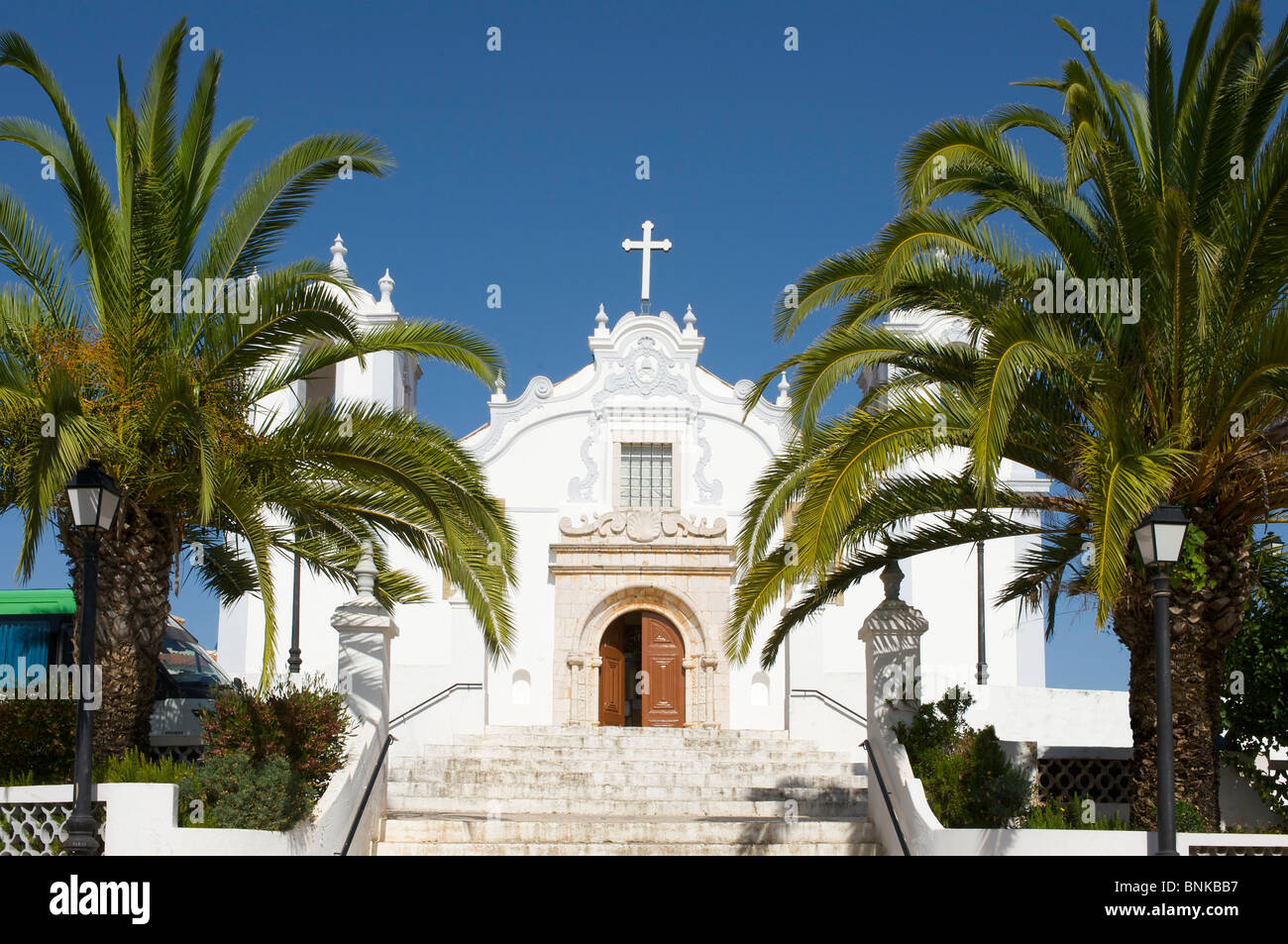 Algarve Portugal Estombar Kirche Kirchen Architektur Gebäude Gebäude Konstruktionen religion Stockfoto