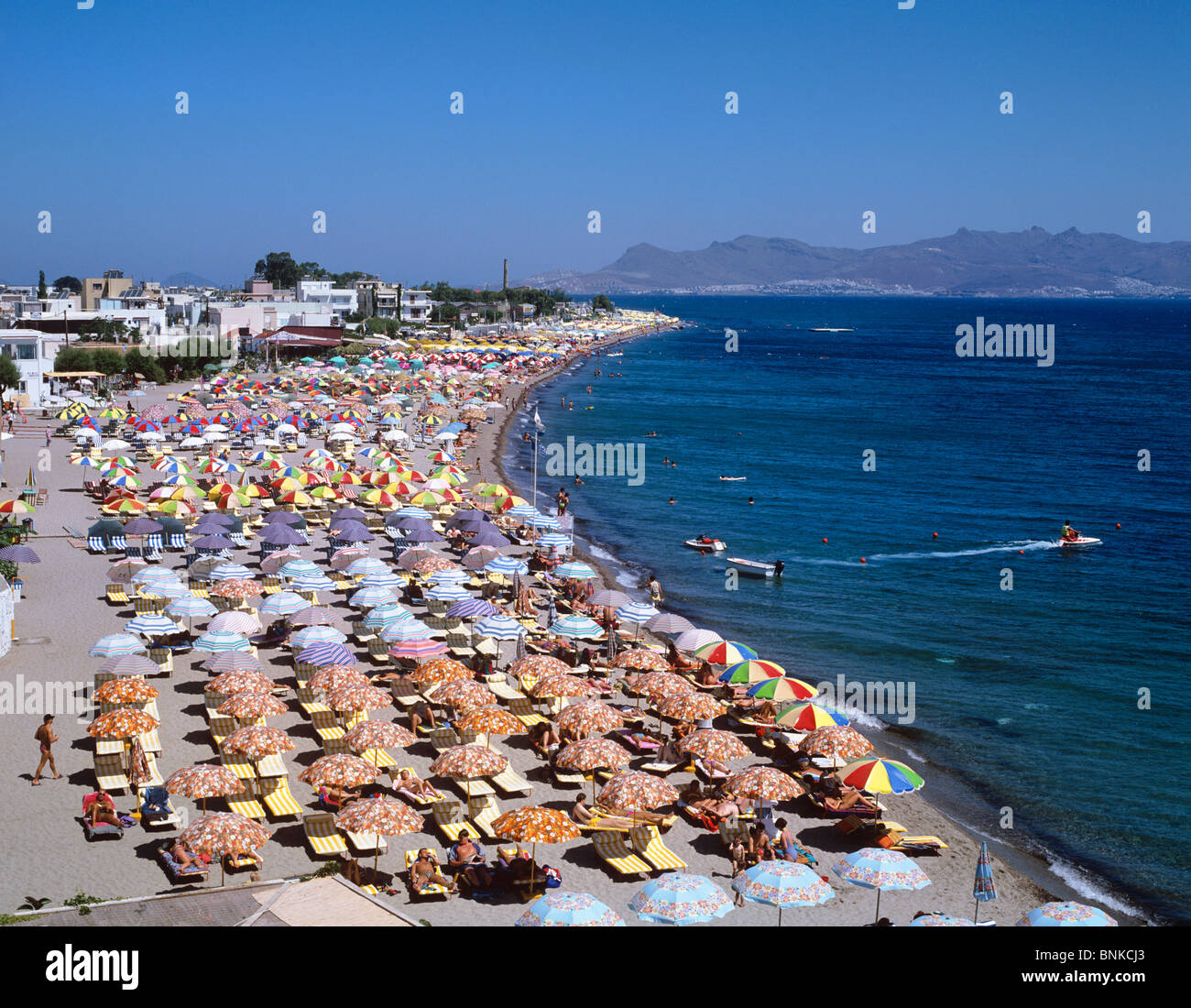 Blick auf KosStadtStrand Stockfotografie Alamy