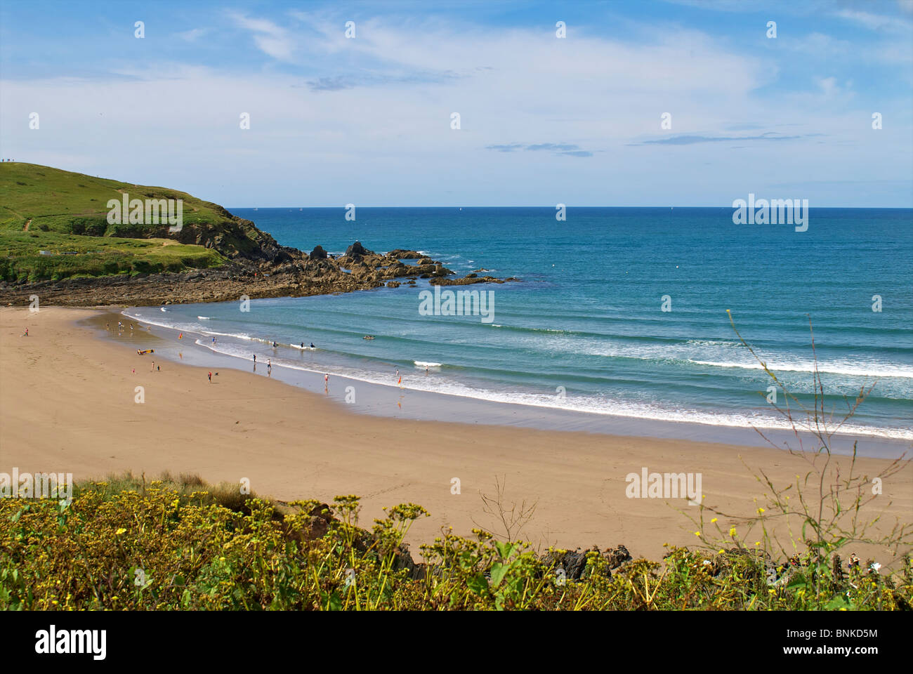 Menschenleeren Sandstrand im Süden von Devon Stockfoto