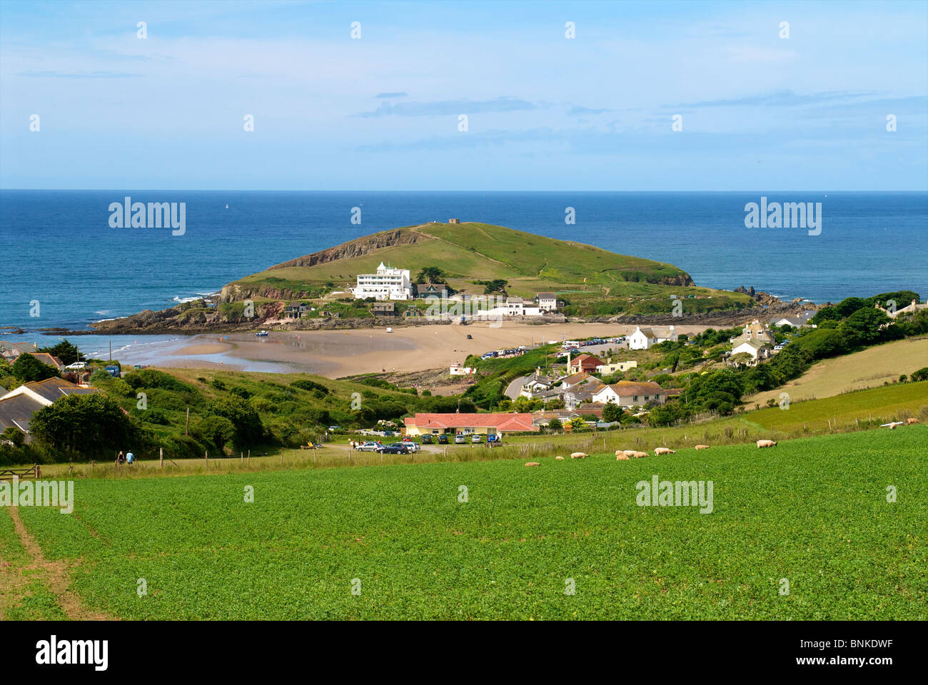 Bigbury auf Meer und Burgh Island in South Devon Stockfoto