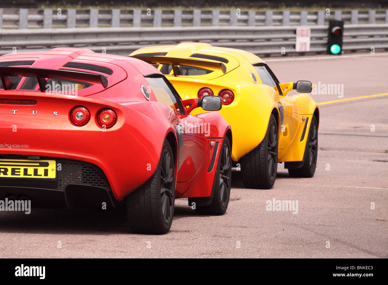 Lotus Exige Sportwagen Auto auf Rennstrecke Thruxton Stockfoto