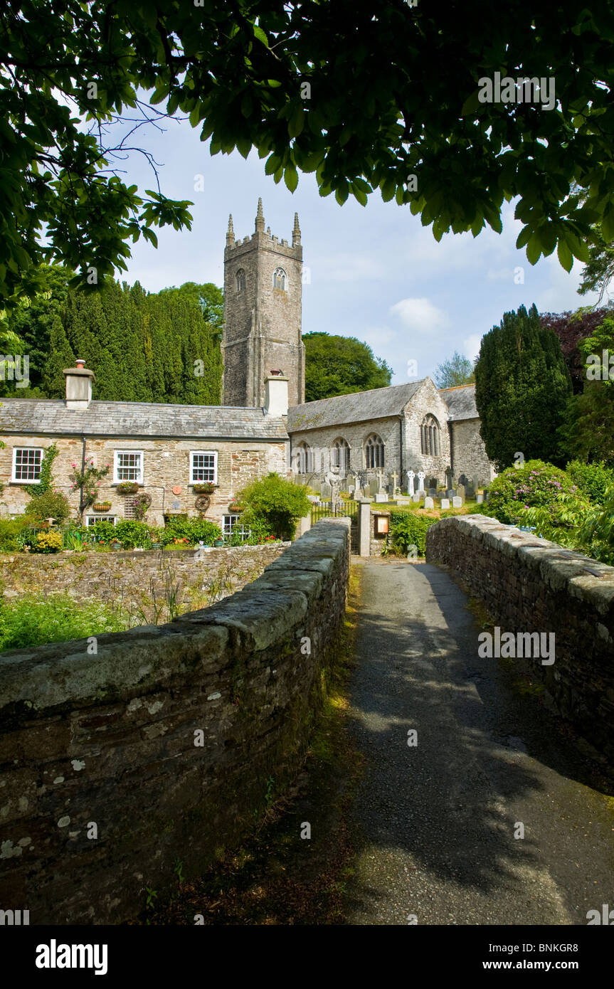 Normannische Kirche am Alturnun Cornwall England Stockfoto