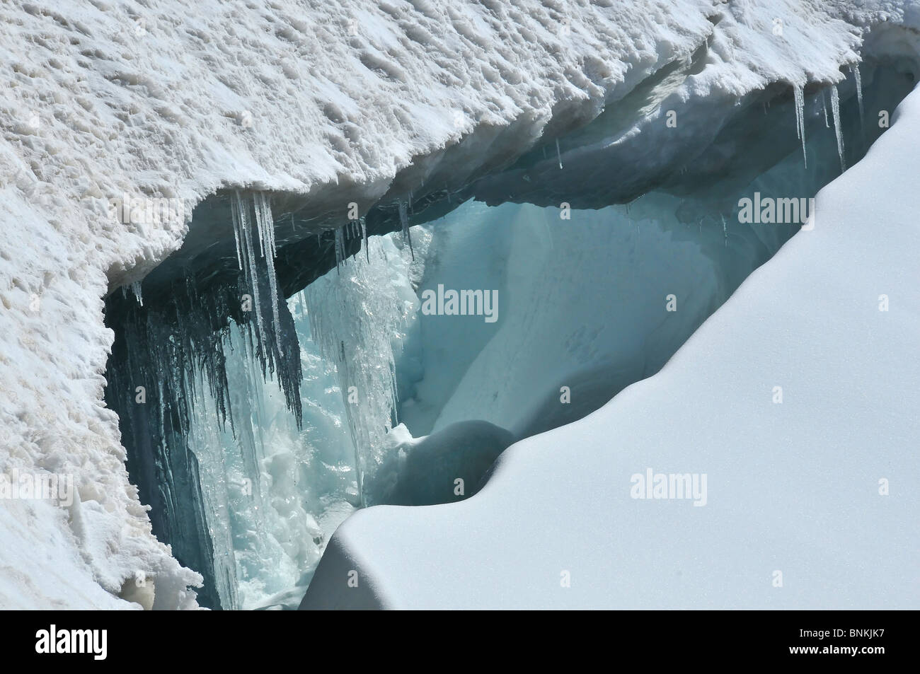 Schweiz-Wallis Eis Schnee Gletscher Eis Bildung Glaziologie globale Erwärmung Klimaerwärmung zu Glasuren Gewächshaus Heizung Stockfoto