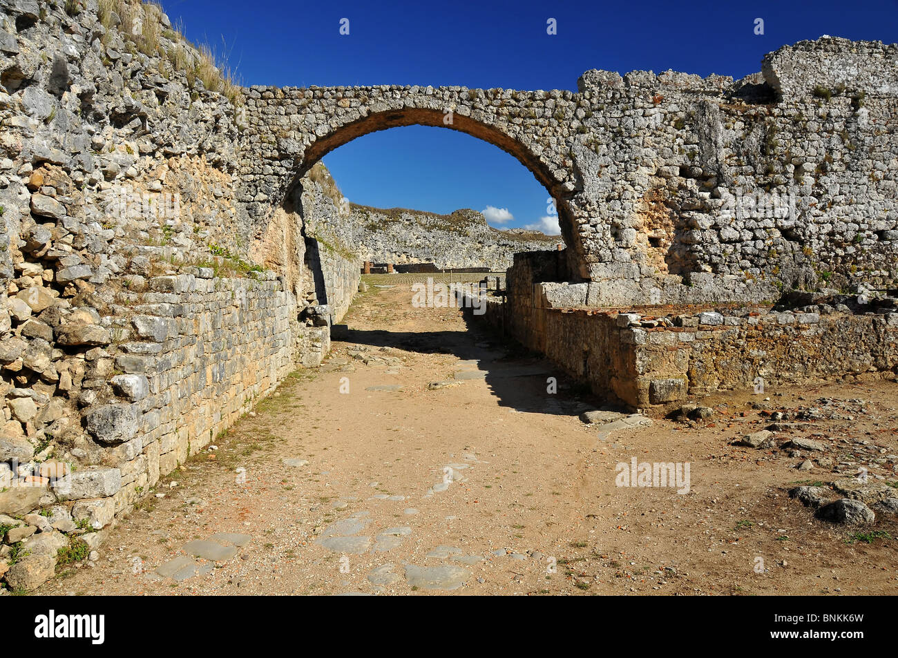 Römische Ruinen Bäder Stein alte antike Portugal Coimbra Coimbriga Archäologie Ausgrabung Markt Grundlagen Geschichte Geschichte Stockfoto