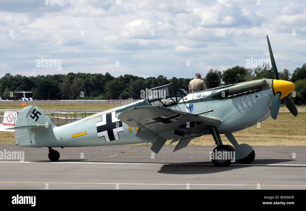 Messerschmitt BF 109 auf der Farnborough Airshow 2010 Stockfoto