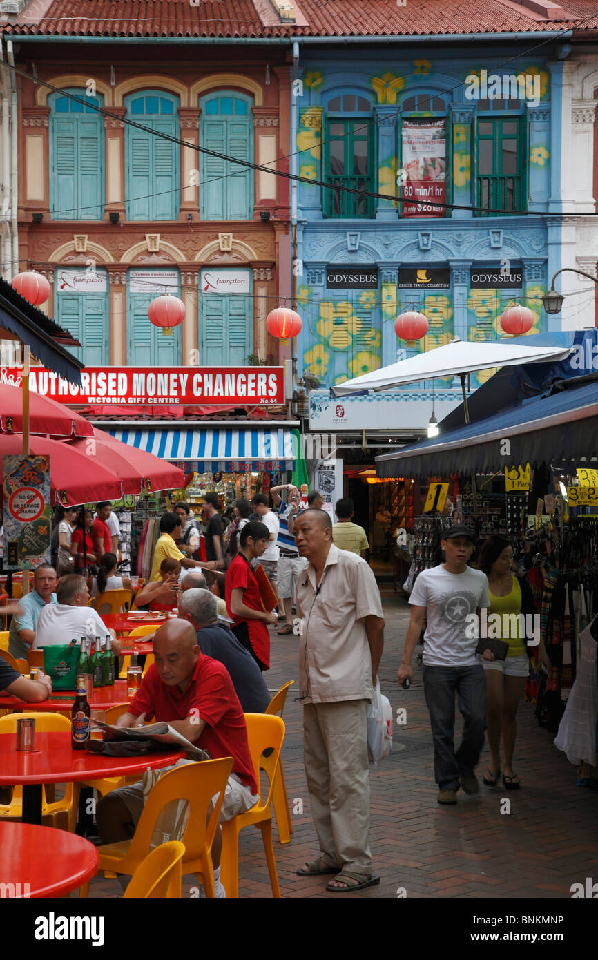 Singapur, Chinatown, Straßenszene, Geschäfte, Menschen, Stockfoto