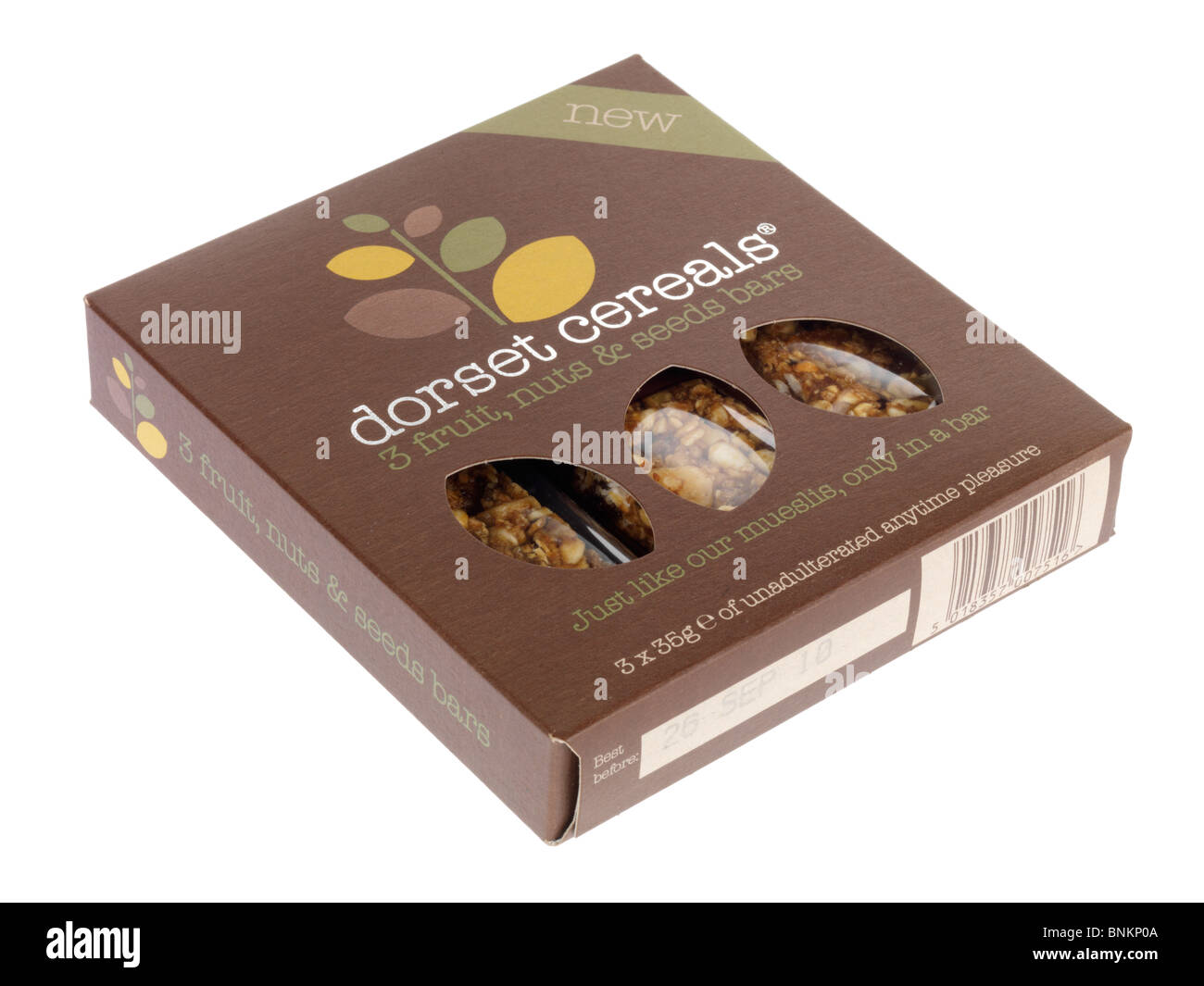 Obst und Müsliriegel Nuss Stockfoto