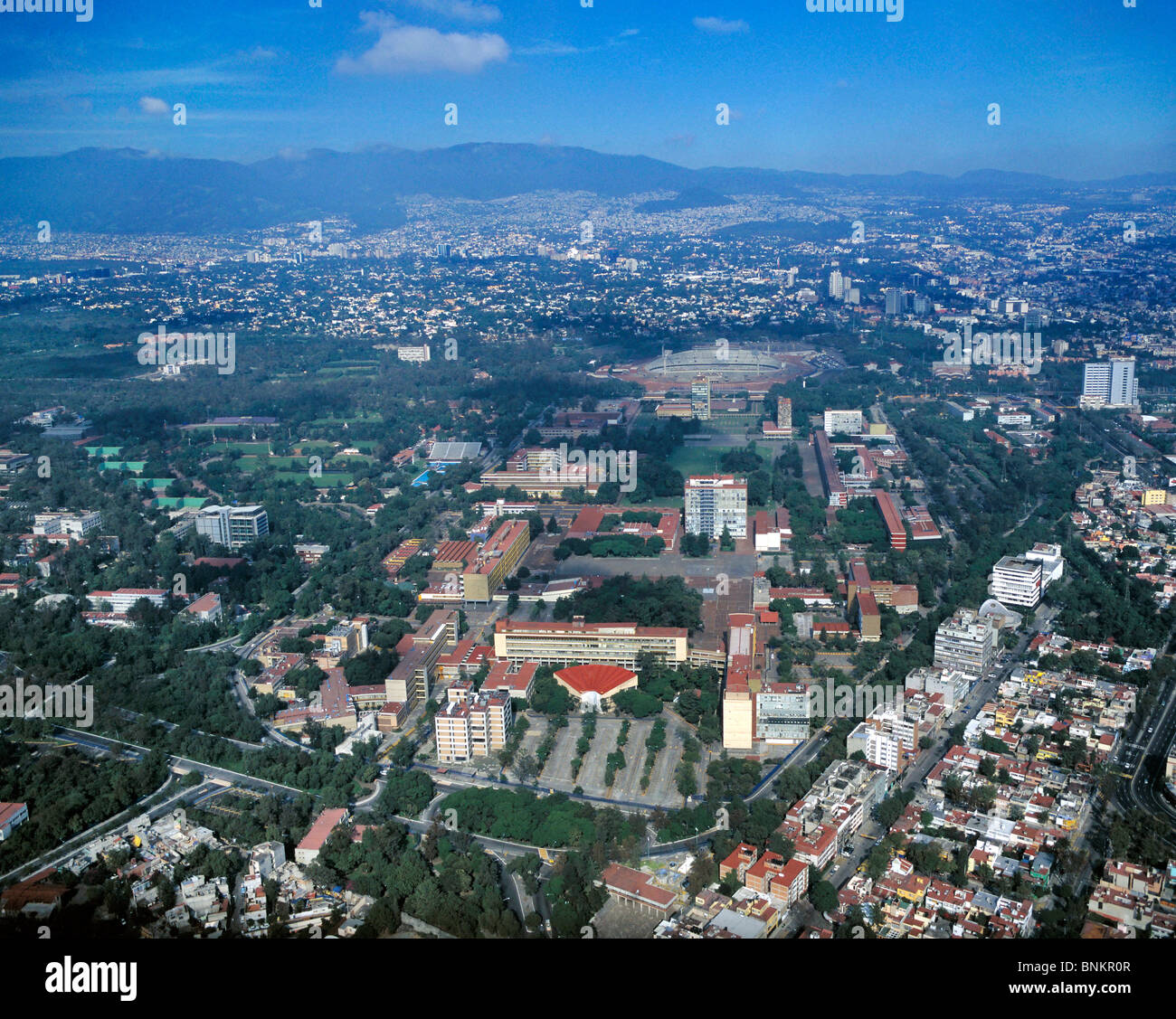 Luftbild oben Universidad Nacional Autónoma de México nationale Autonome Universität von Mexico UNAM Stockfoto