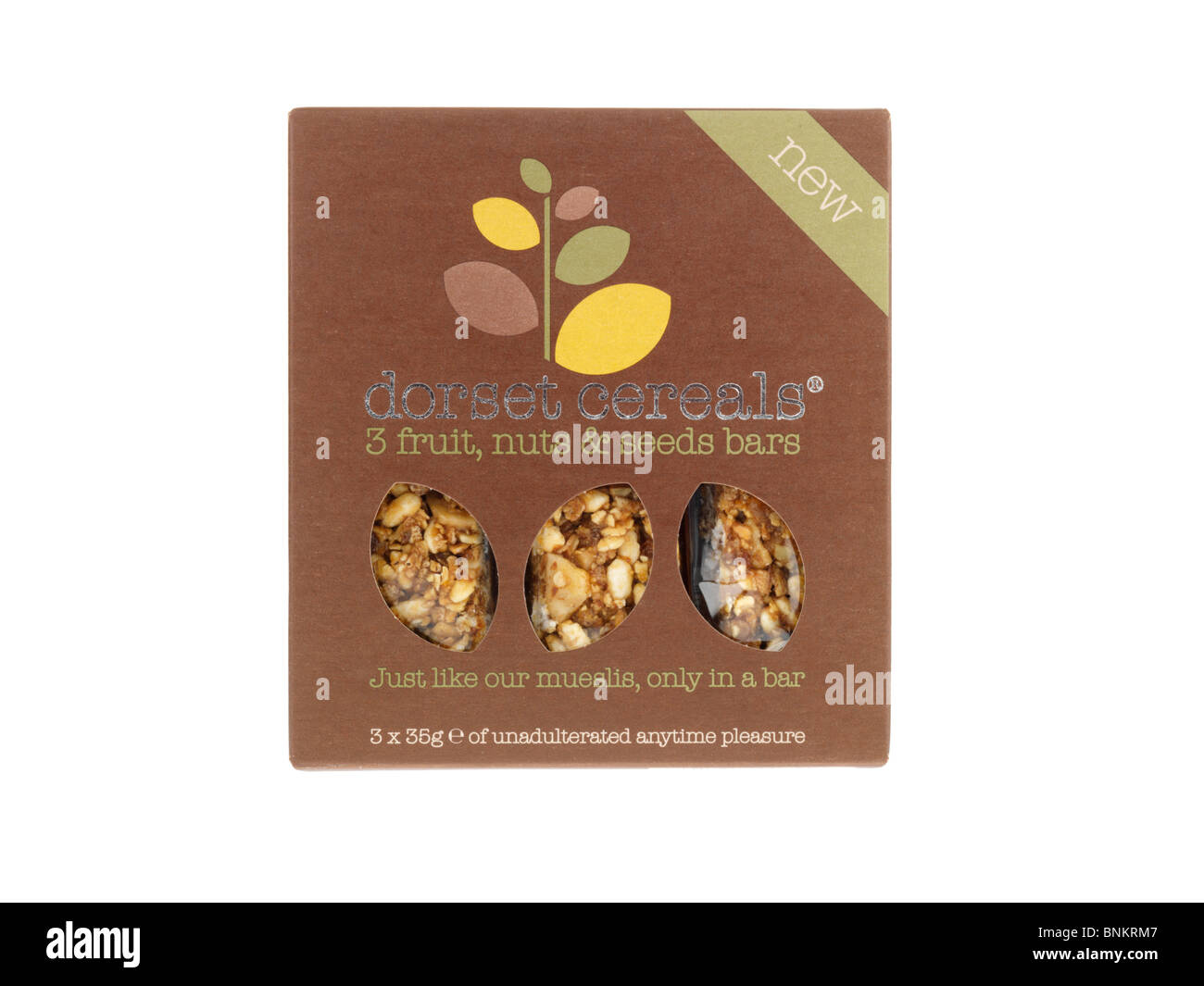 Obst und Müsliriegel Nuss Stockfoto