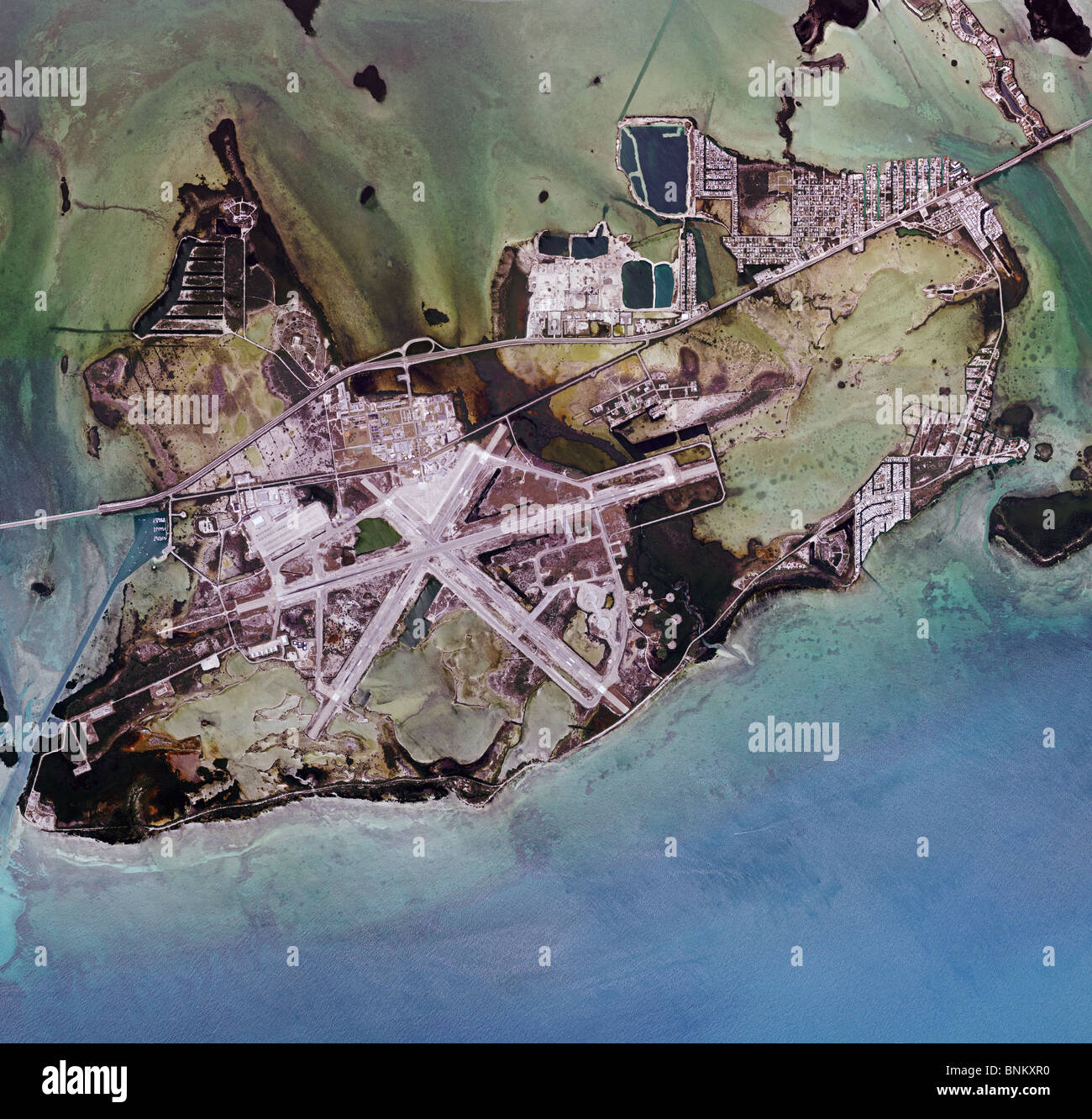 Luftbildkarte Blick über Florida Keys Key West Naval Air Station NAS Boca  Chica Stockfotografie - Alamy