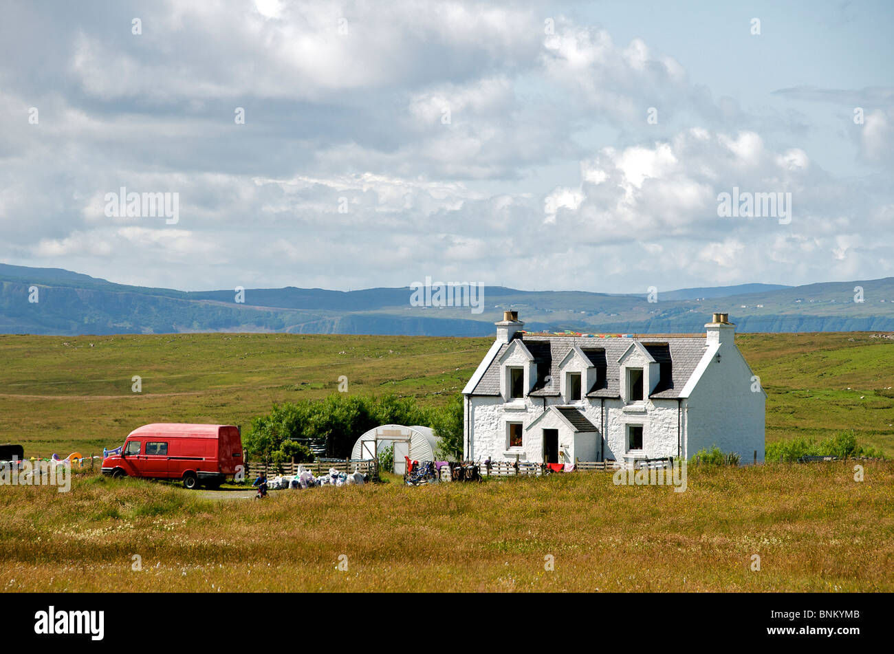 Weißen Sie Haus Kilmuir, Trottenish Halbinsel, Insel von Skye, Schottland Western Isles Stockfoto