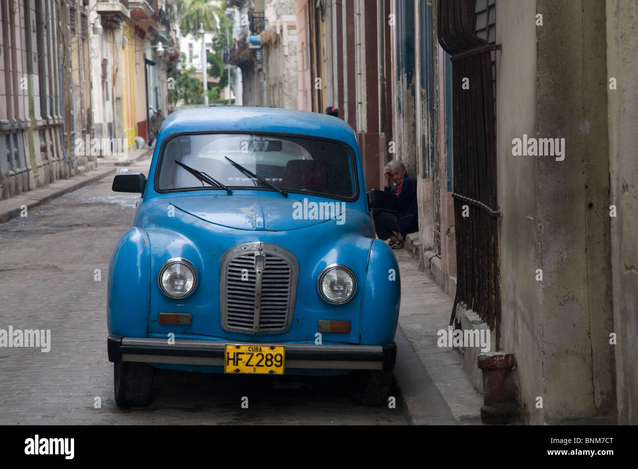 Austin A40 Somerset in Havanna, Kuba blau lackiert Stockfoto