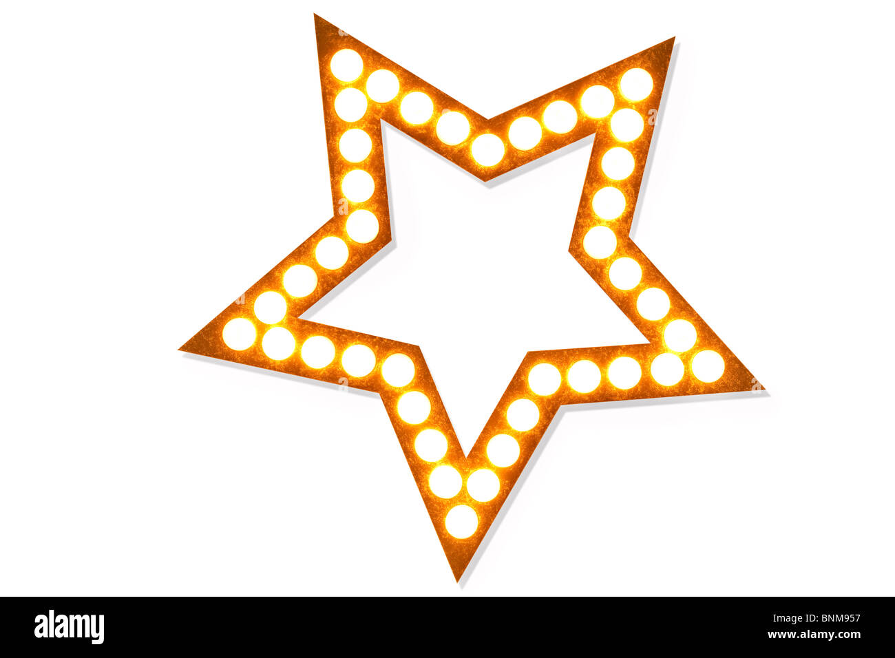Golden Star in Lichter Stockfoto