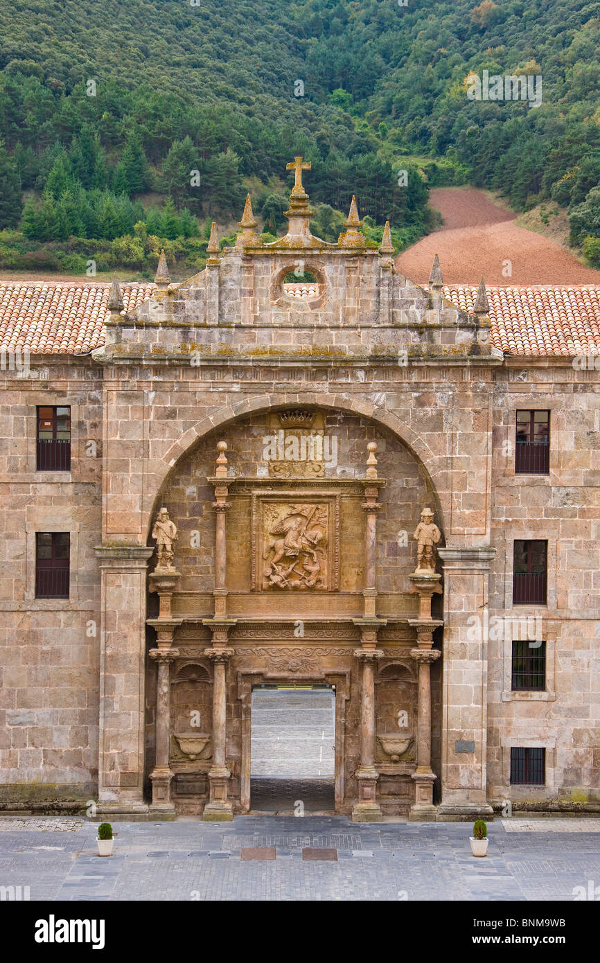 Spanien Rioja San Millan De La Cogolla Yuso Kreuzgang Welt Kulturerbe Tor Ferien Reisen, Stockfoto