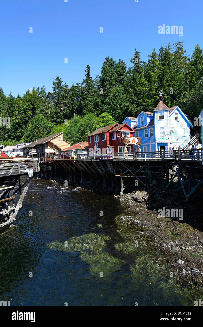 Ketchikan Alaska USA Ketchikan Gateway Borough Creek Street Lachs Hauptstadt der Welt Sehenswürdigkeiten Ausflüge Spaziergänge Rotlicht Stockfoto