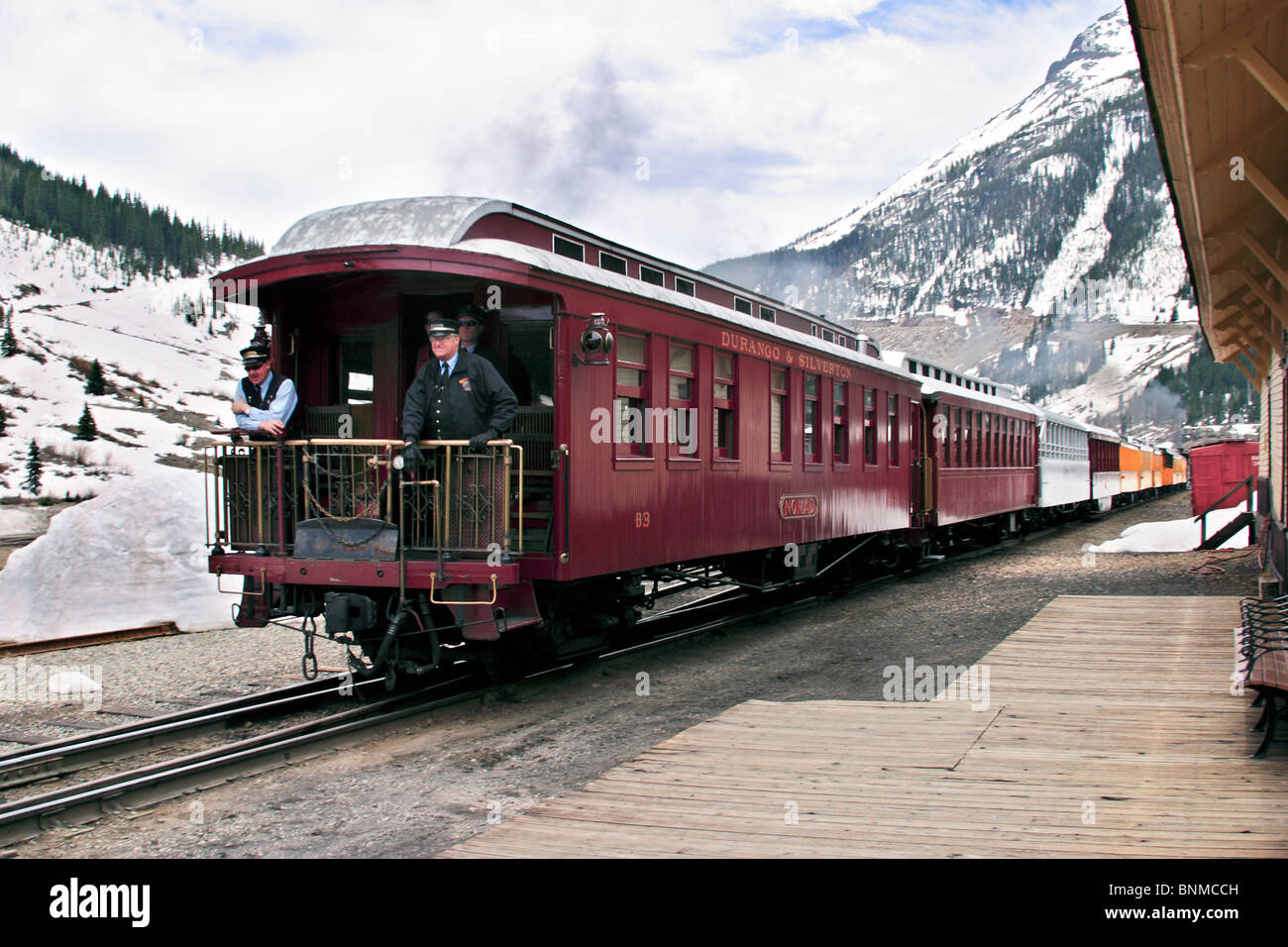 Eisenbahn Dampflok in Silverton in Colorado USA Stockfoto