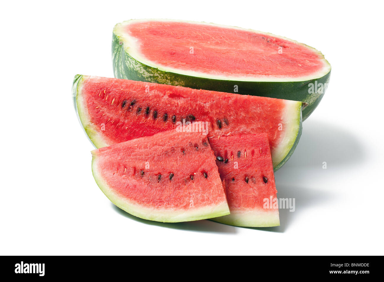 Wassermelone auf weißem Hintergrund Stockfoto