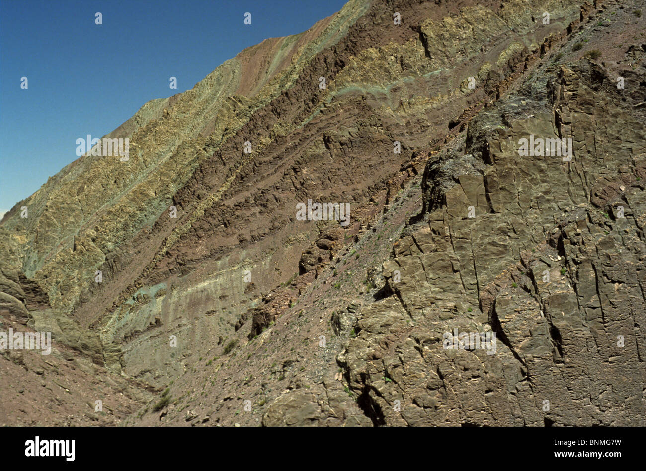 Indien, Jammu und Kaschmir Kaschmir Kaschmir trekking in Tibet Tibet Tal Stuktur atmosphärische Stimmung Steinen Schichtung schattigen Stockfoto