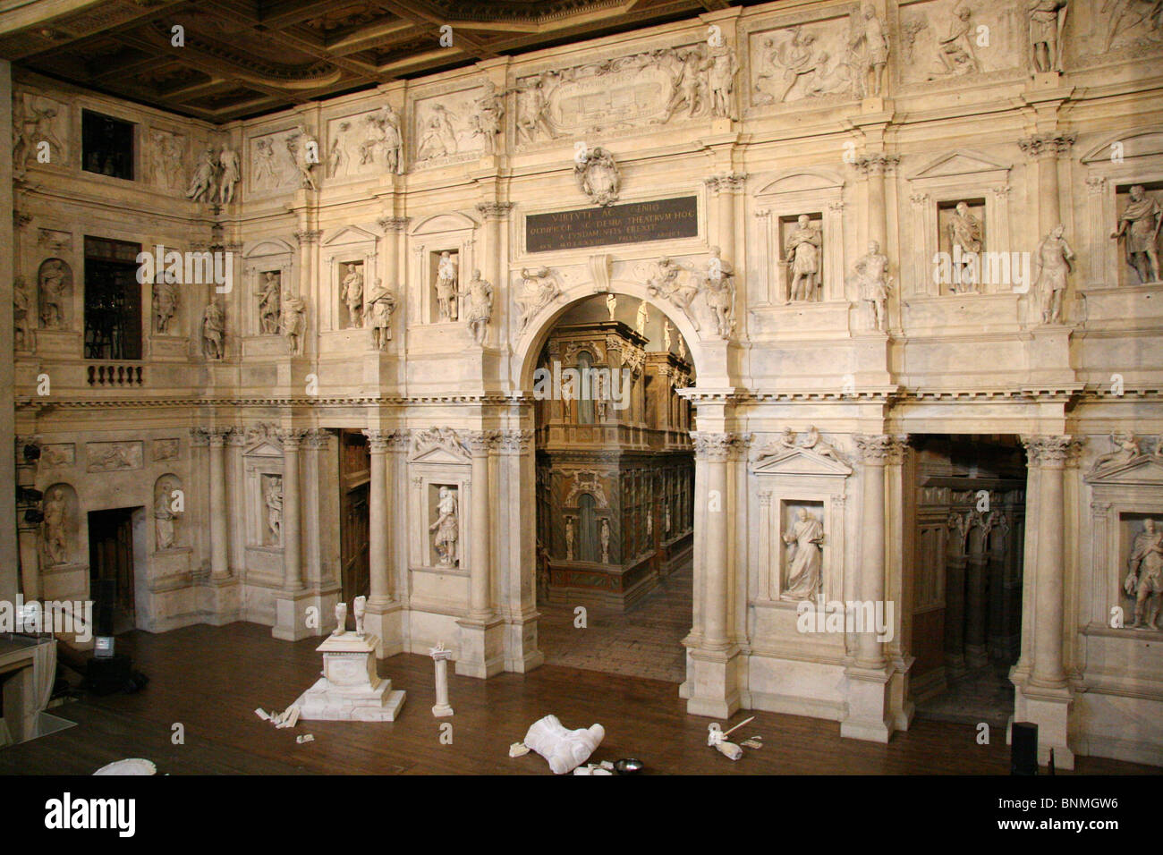 Italien Vicenza Teatro Olimpico Palladio im inneren Fähigkeiten Kunstmuseum Stockfoto