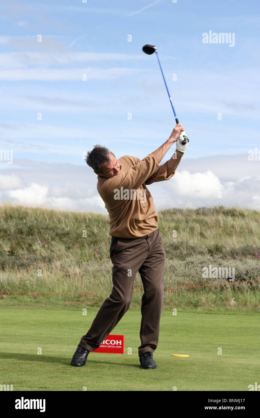Alan David Hansen, ein schottischer ehemaliger Fußballspieler und BBC-Fernsehen Fußball pandit am 35. Ricoh Frauen British Open im Royal Birkdale Golf Club, Southport, Merseyside, UK Stockfoto