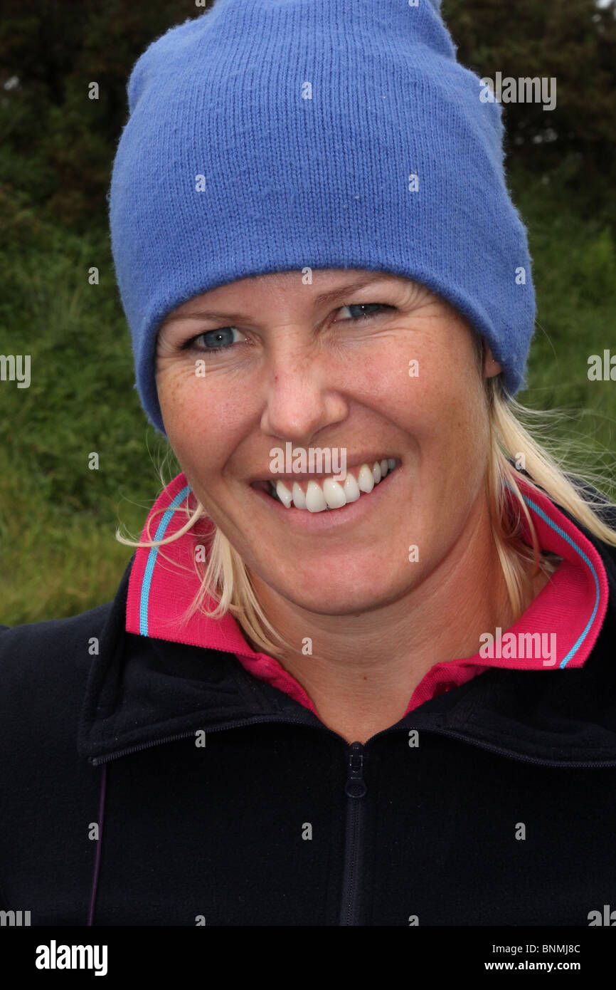 Pernilla Lindberg eine schwedische Profi-Golferin bei den Ricoh Women's British Open 35th im Royal Birkdale Golf Club, Southport, Merseyside, Großbritannien Stockfoto