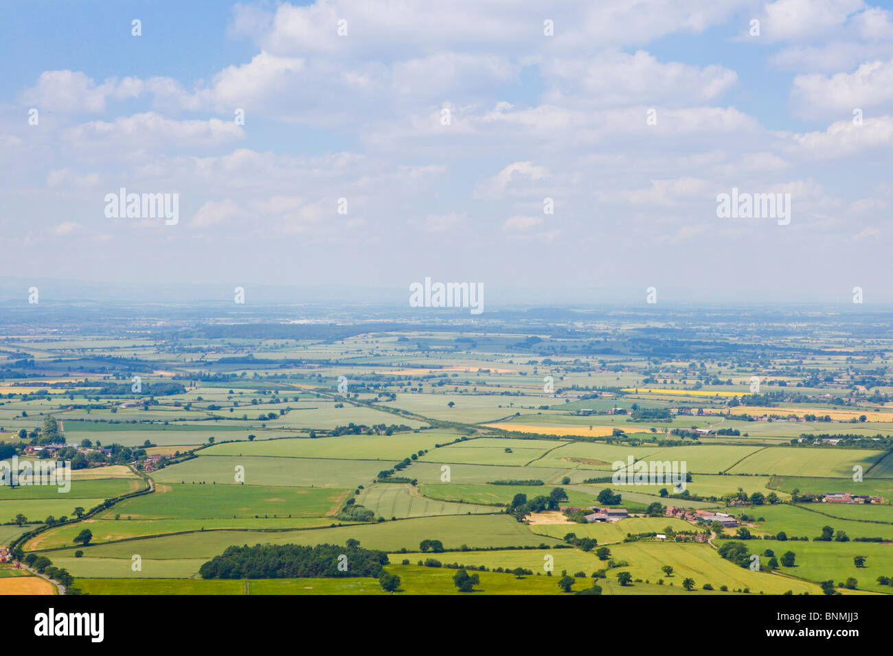 Blick vom The Wrekin Hügel, Telford, Shropshire, England Stockfoto