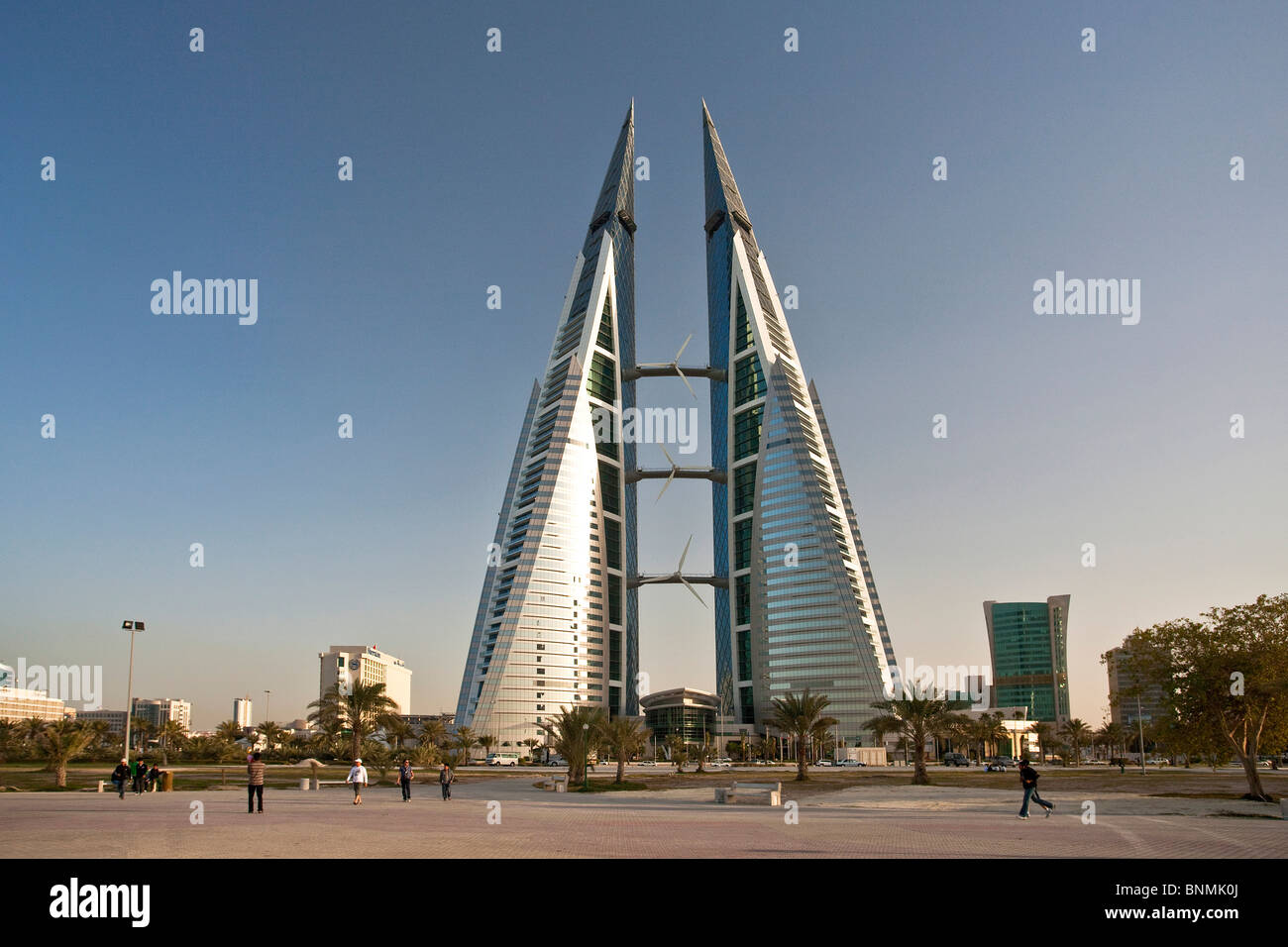 Bahrein Vereinigte Arabische Emirate VAE World Trade centre Manama Architektur Block von Wohnungen Hochhaus Hochbau Stockfoto