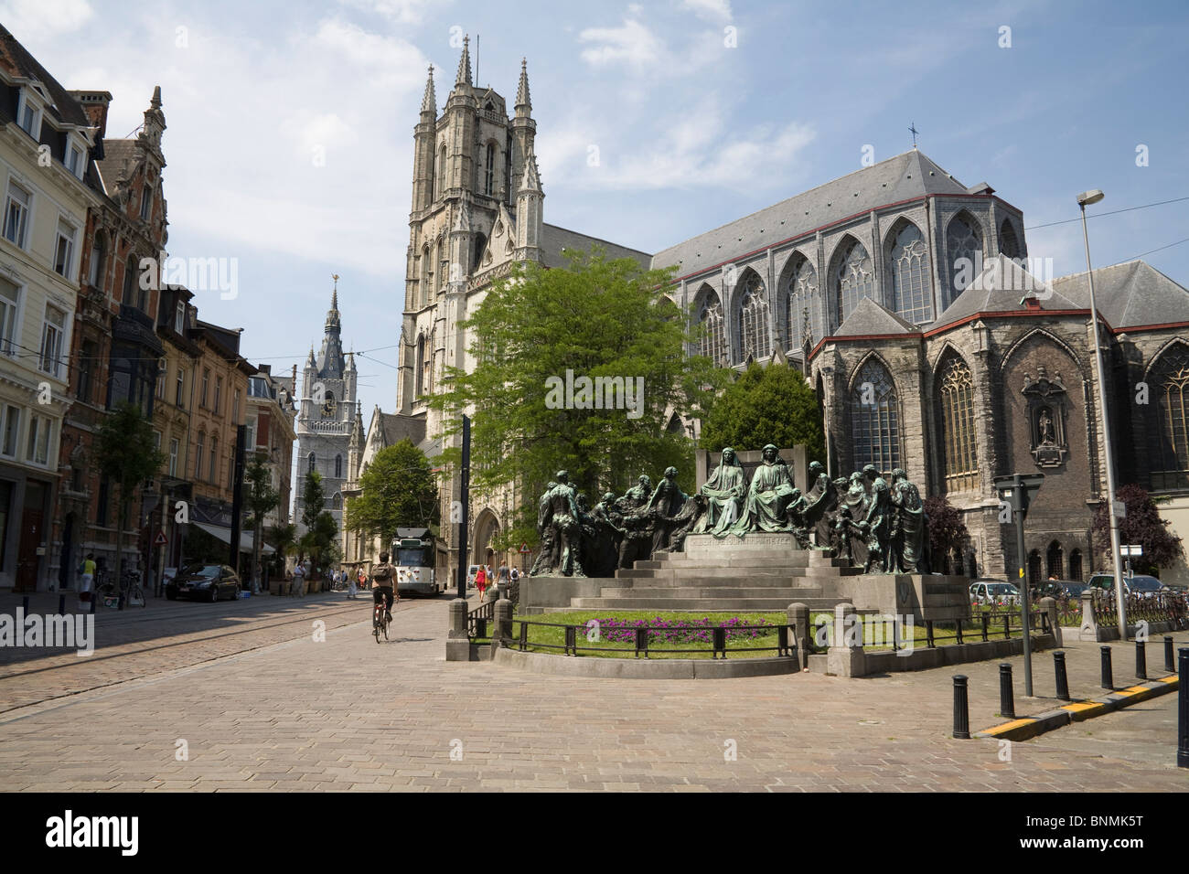 Gent Belgien EU St St. Bavo-Kathedrale in der Altstadt ist die älteste Pfarrkirche in der Stadt Stockfoto