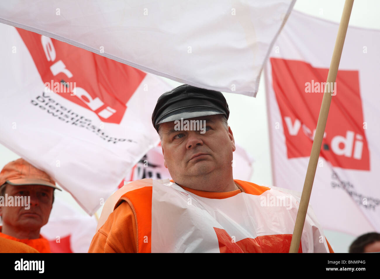 Achtung Streik der Berliner Stadtreinigung Servicemitarbeiter, Berlin, Deutschland Stockfoto
