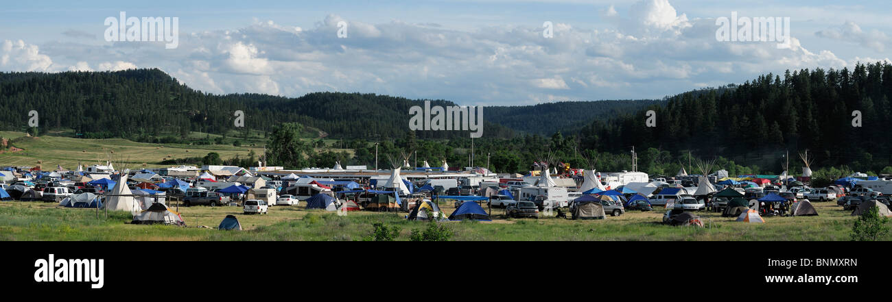 Panorama 4. Juli Pow Wow Northern Cheyenne Indian Reservation Lame Deer Montana USA Stockfoto