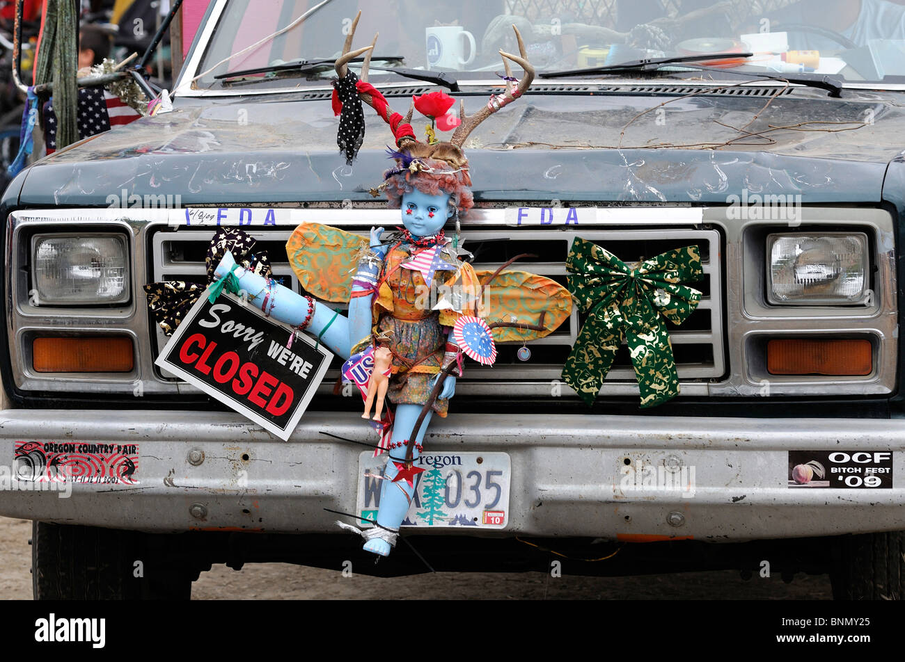 Oregon Country Fair Eugene Oregon USA Autodekoration Stockfoto