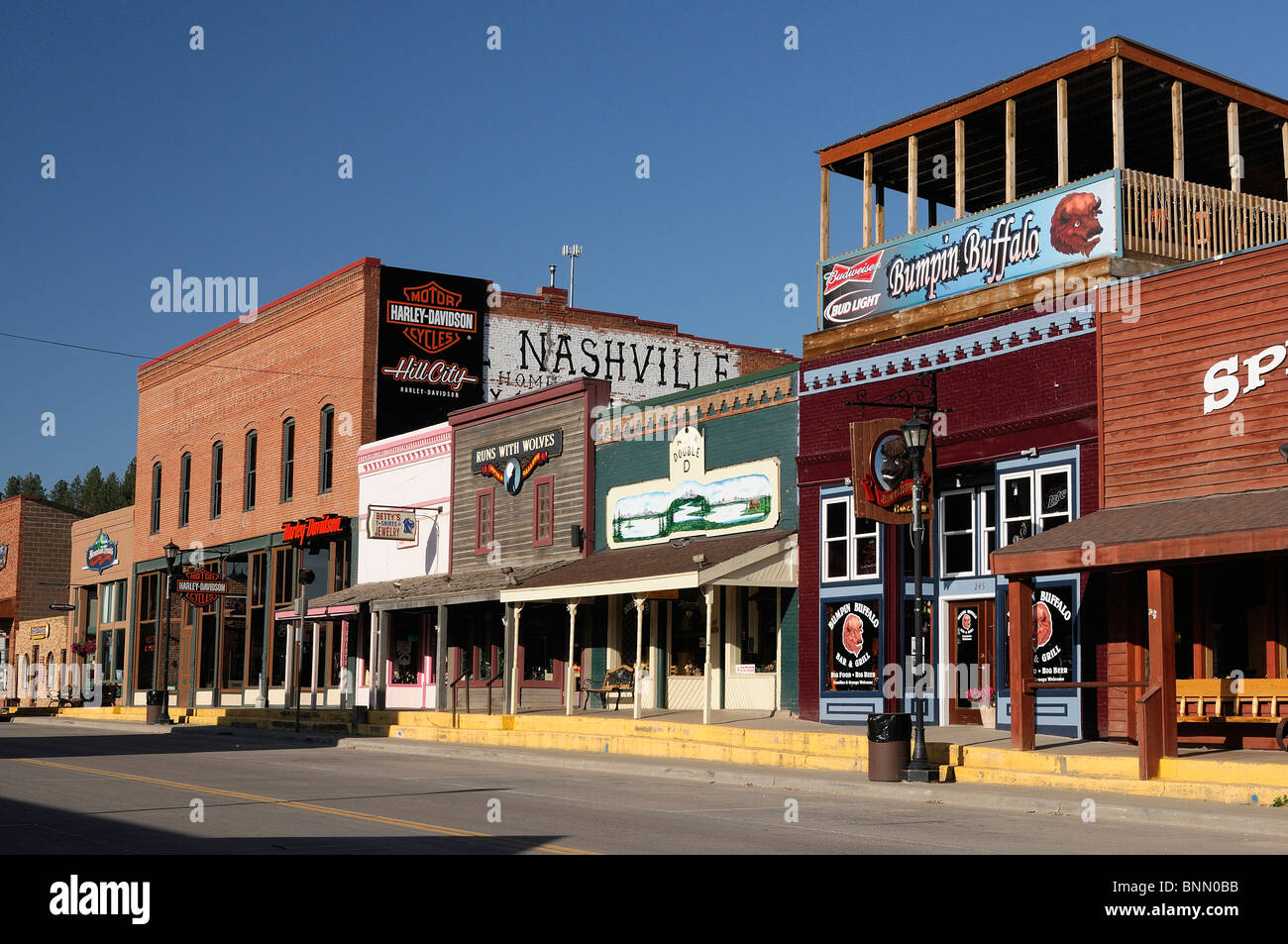 Hill City Black Hills, South Dakota USA Dorf Holzbauten Stockfotografie
