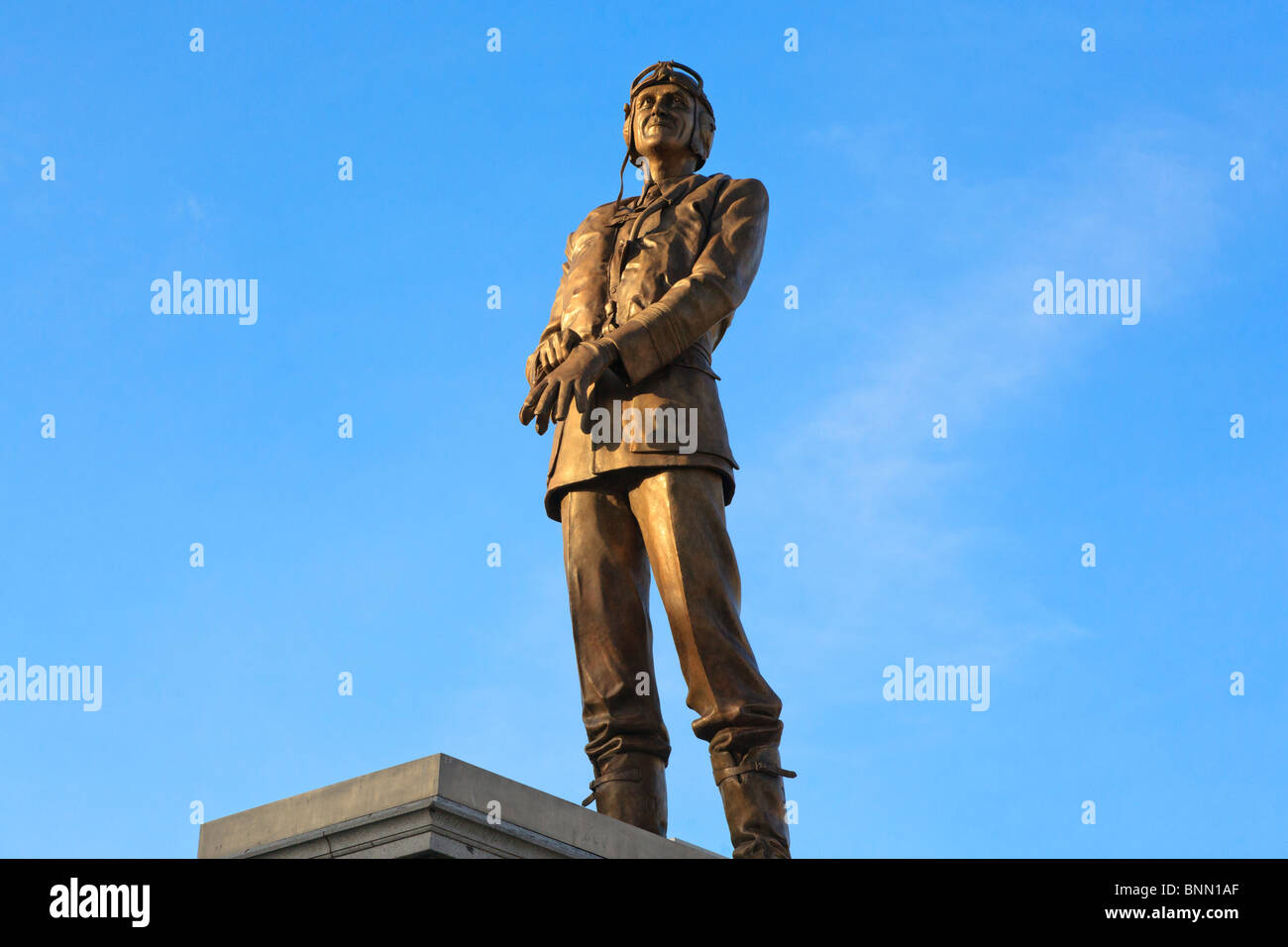 Statue von Sir Keith Park auf dem vierten Sockel auf dem Trafalgar Square Stockfoto