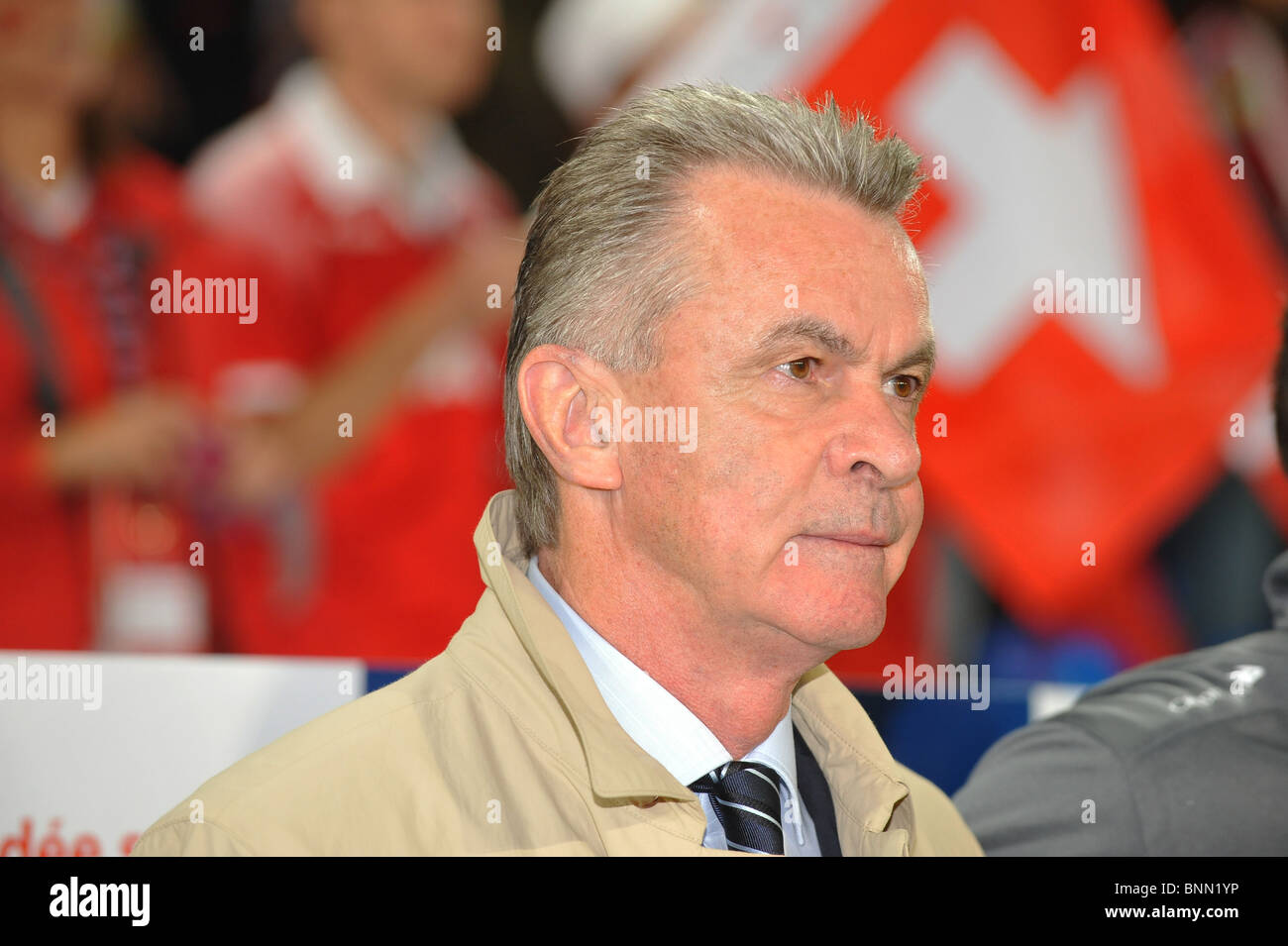 Ottmar Hitzfeld Trainer Trainer der Schweiz nationale Fußballmannschaft in 2009 Fußball, Stockfoto