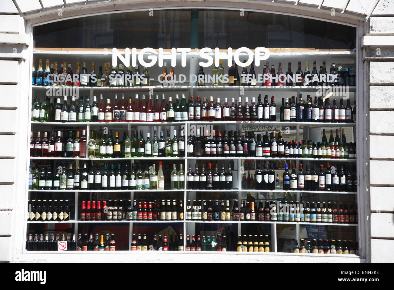 Schaufenster eines Ladens Likör, Brügge, Belgien Stockfoto